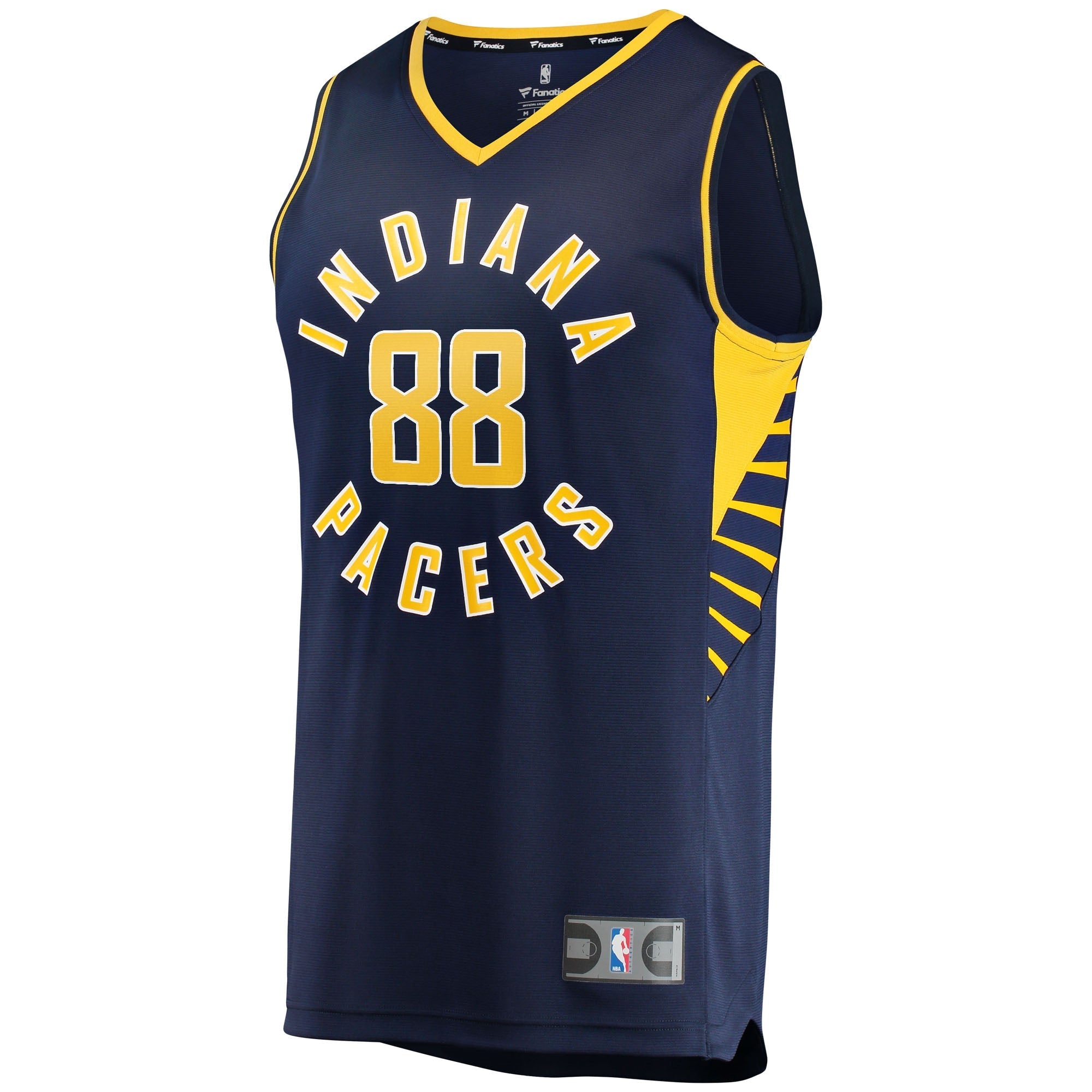 Men's Fanatics Branded Goga Bitadze Navy Indiana Pacers 2021/22 Fast Break Replica Jersey - Icon Edition