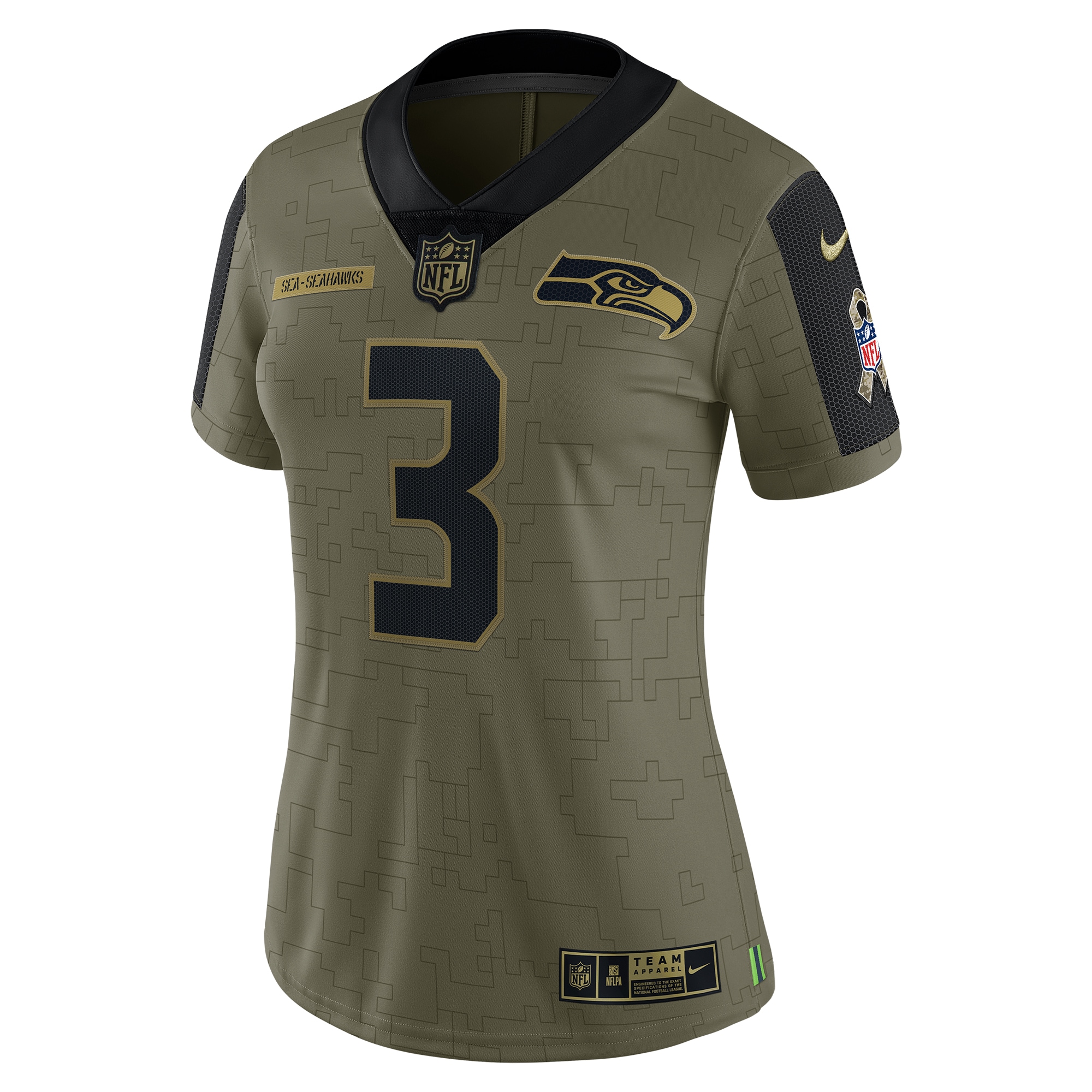 Russell Wilson Seattle Seahawks Nike Women's 2021 Salute To Service Limited Player Jersey - Olive