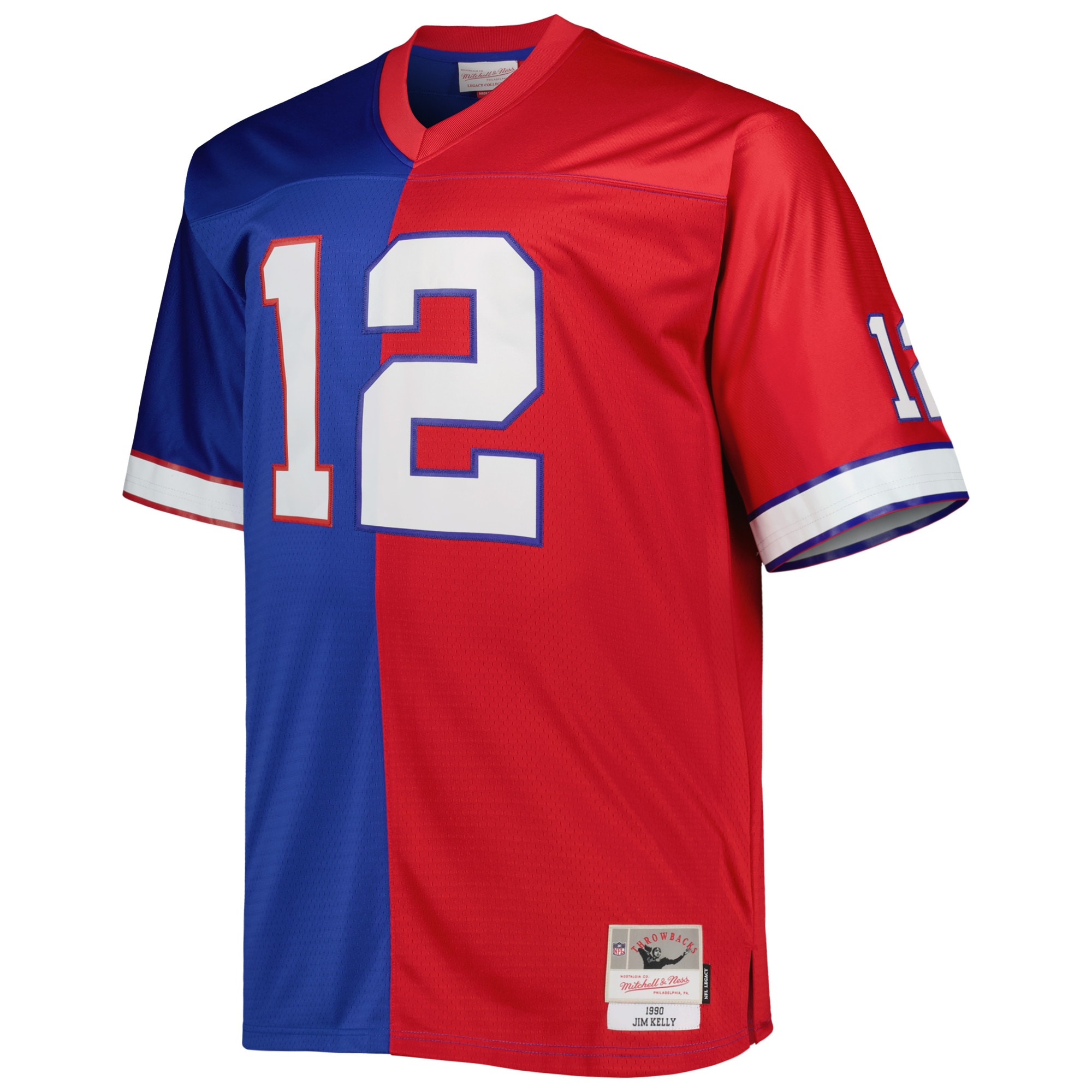 Jim Kelly Buffalo Bills Mitchell & Ness Big & Tall Split Legacy Retired Player Replica Jersey - Royal/Red