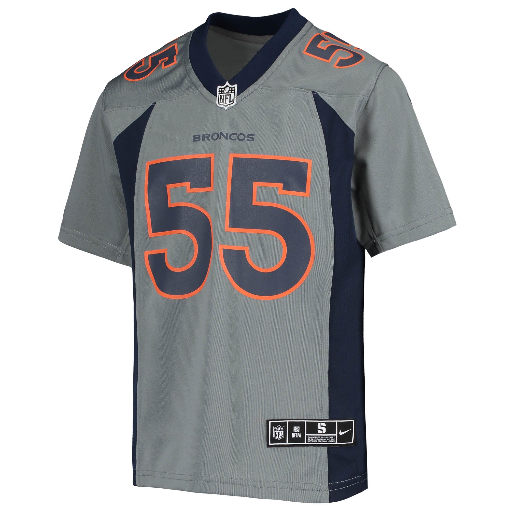 Youth Nike Bradley Chubb Gray Denver Broncos Inverted Team Game Jersey