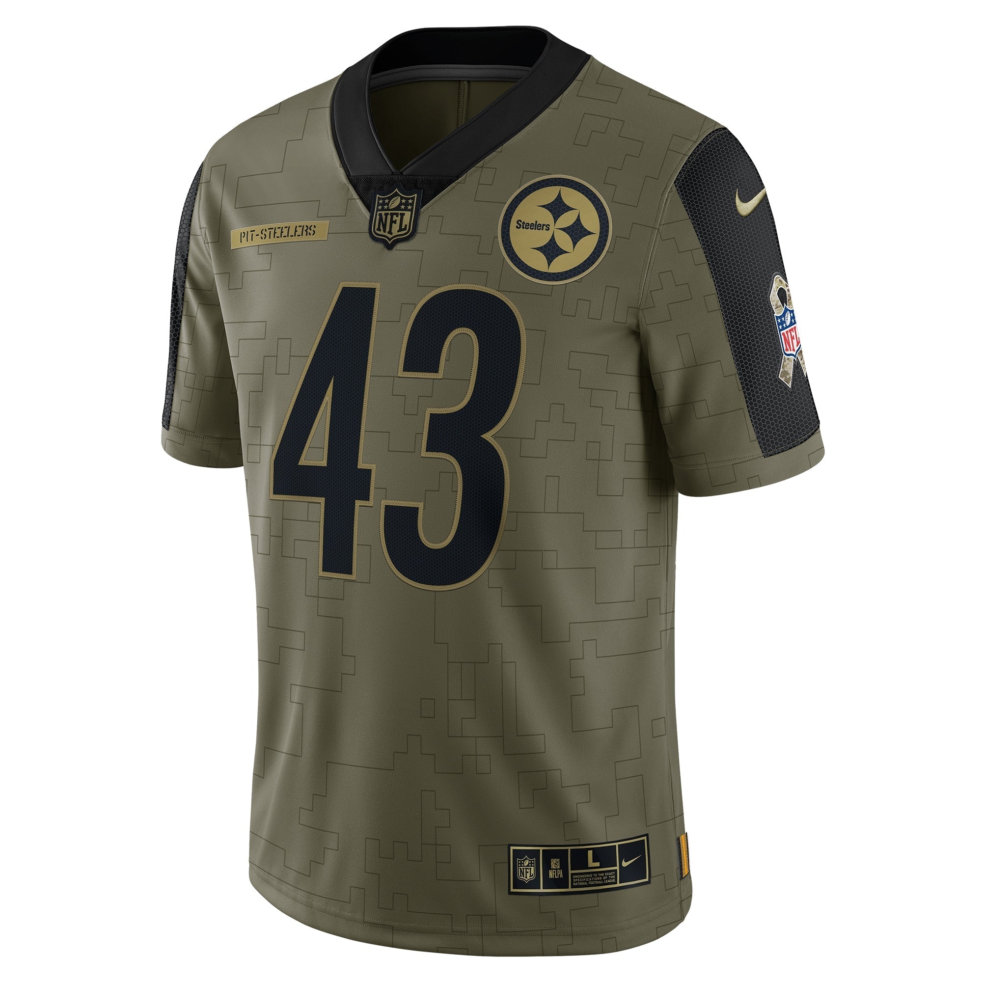 Men's Nike Troy Polamalu Olive Pittsburgh Steelers 2021 Salute To Service Retired Player Limited Jersey