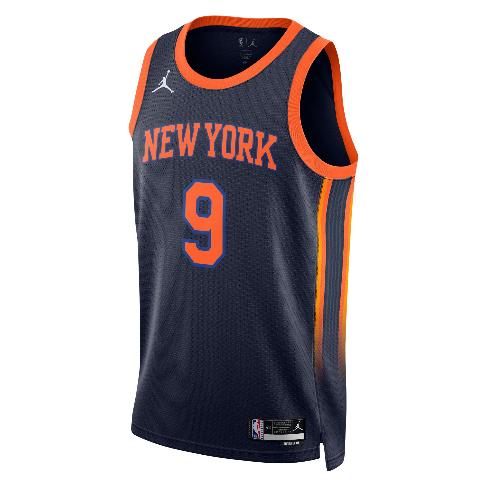 RJ Barrett New York Knicks Jordans Brand Unisex Swingman Jersey - Statement Edition - Navy