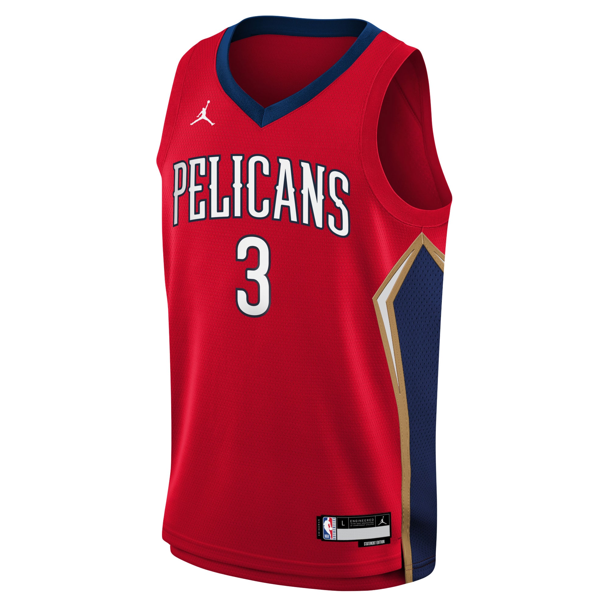C.J. McCollum New Orleans Pelicans Jordans Brand Youth Swingman Jersey - Statement Edition - Red