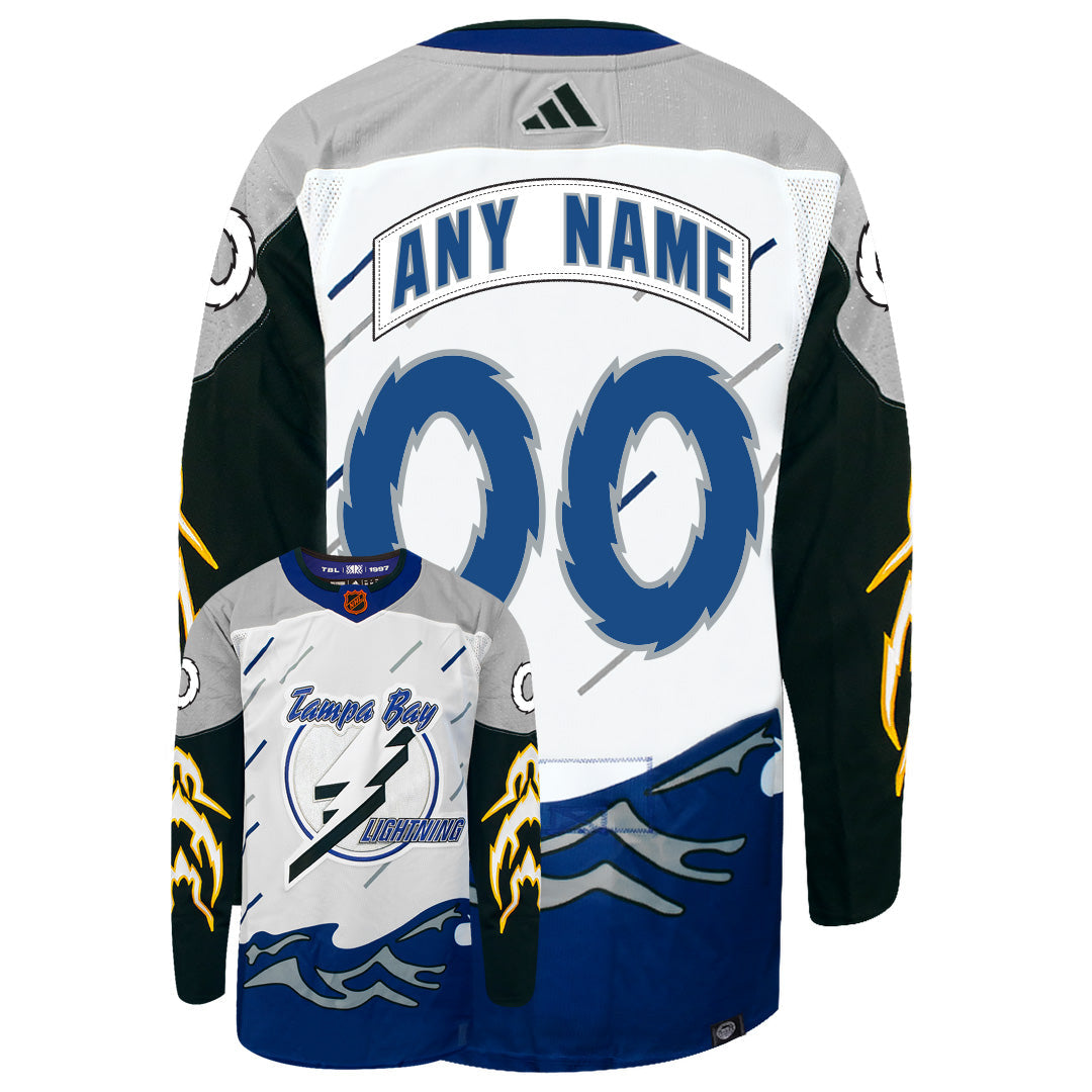 Customizable Tampa Bay Lightning Adidas 2022 Primegreen Reverse Retro Authentic NHL Hockey Jersey