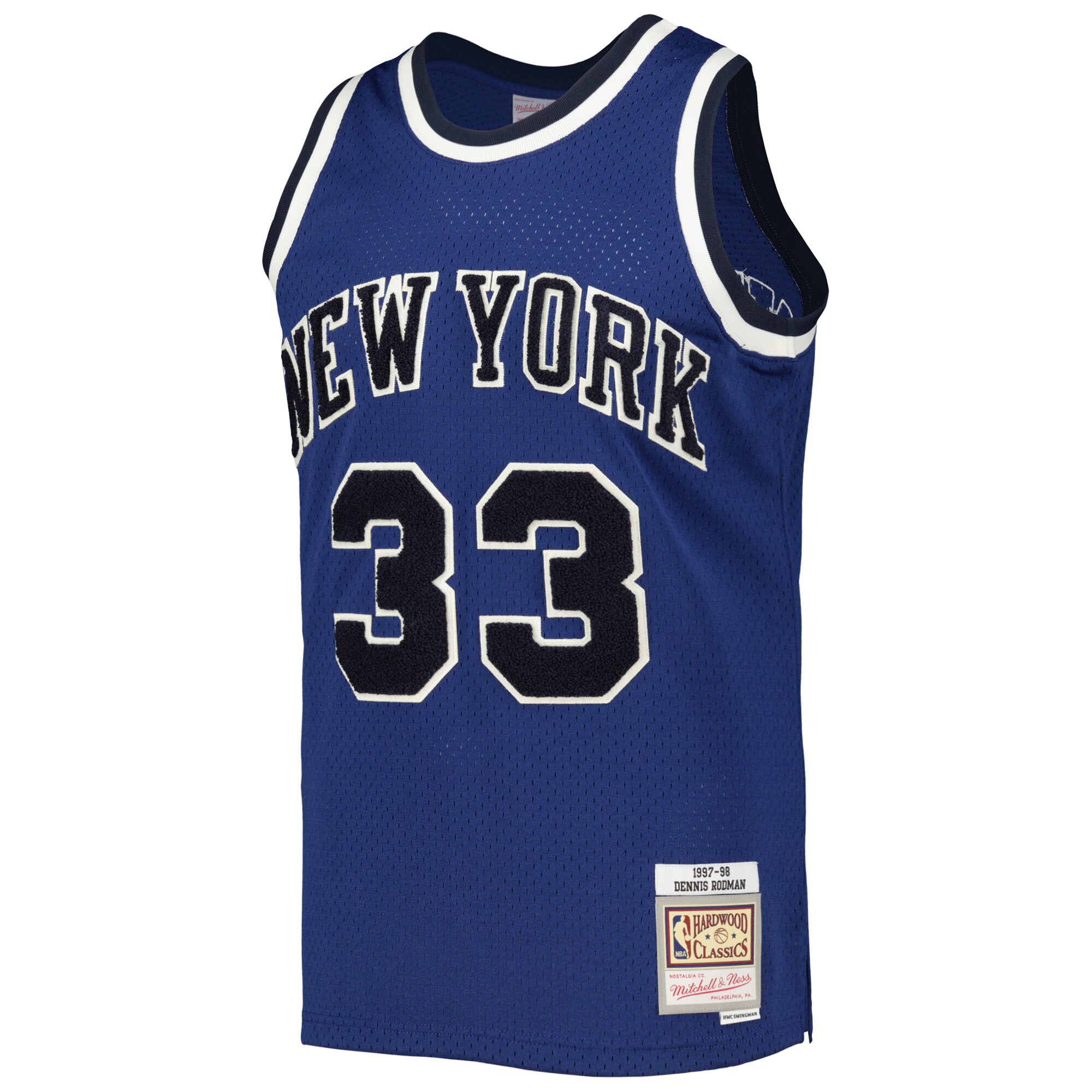 Patrick Ewing New York Knicks Mitchell & Ness Hardwood Classics Off-Court Swingman Jersey - Blue