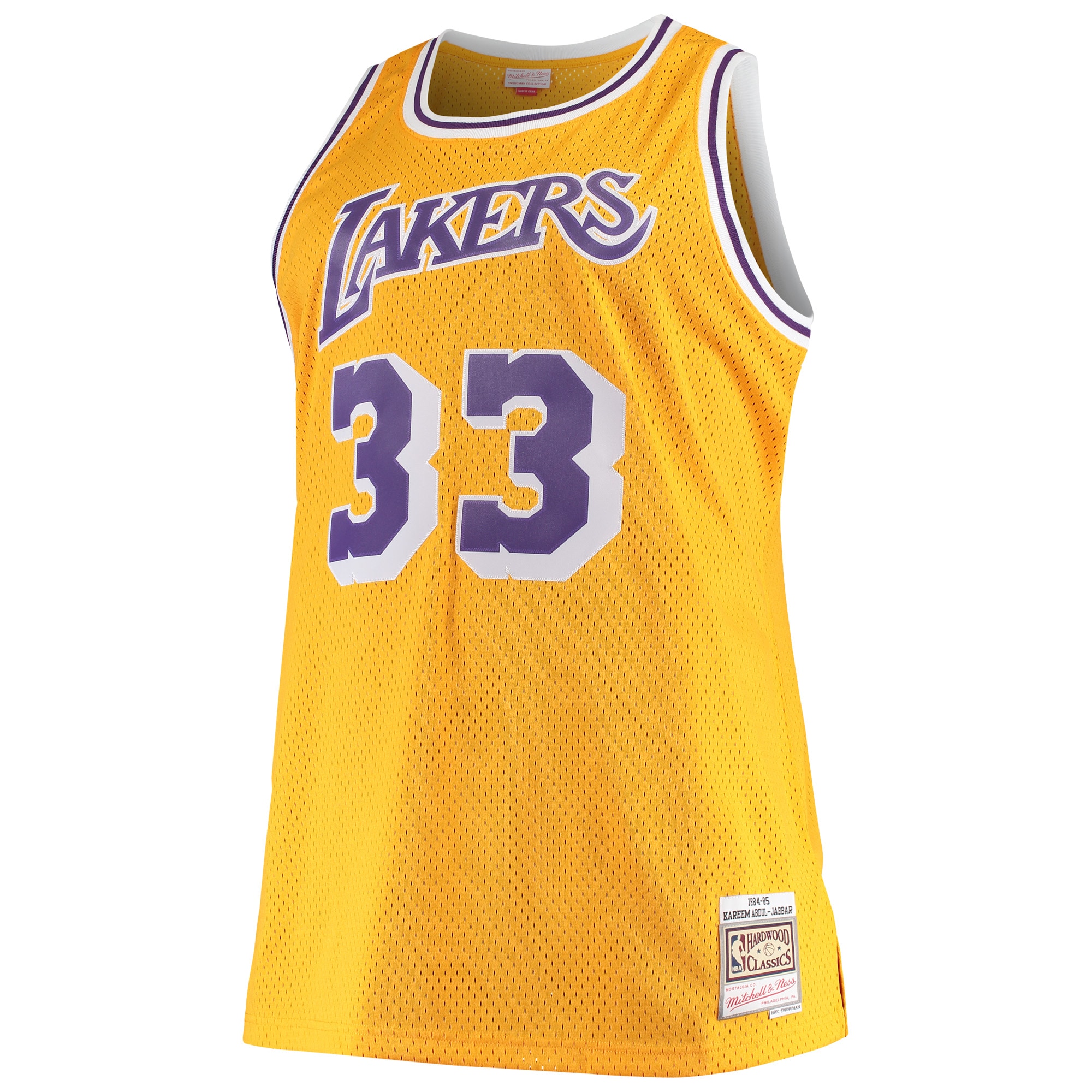 Kareem Abdul-Jabbar Los Angeles Lakers Mitchell & Ness Big & Tall Hardwood Classics Jersey - Gold