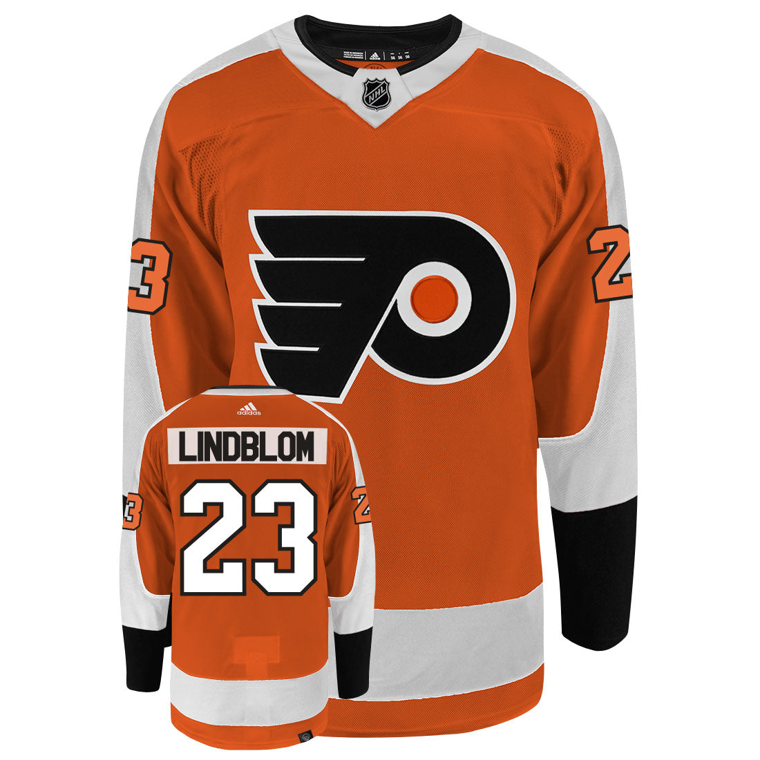 Oskar Lindblom Philadelphia Flyers Adidas Primegreen Authentic NHL Hockey Jersey
