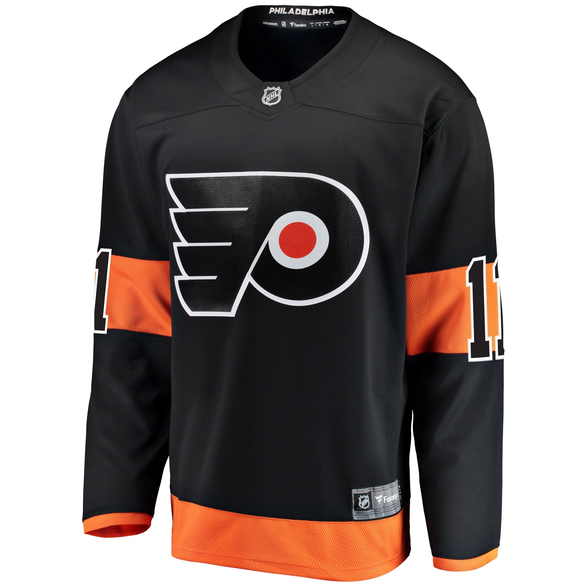 Men's Fanatics Branded Travis Konecny Black Philadelphia Flyers Alternate Breakaway Player Jersey