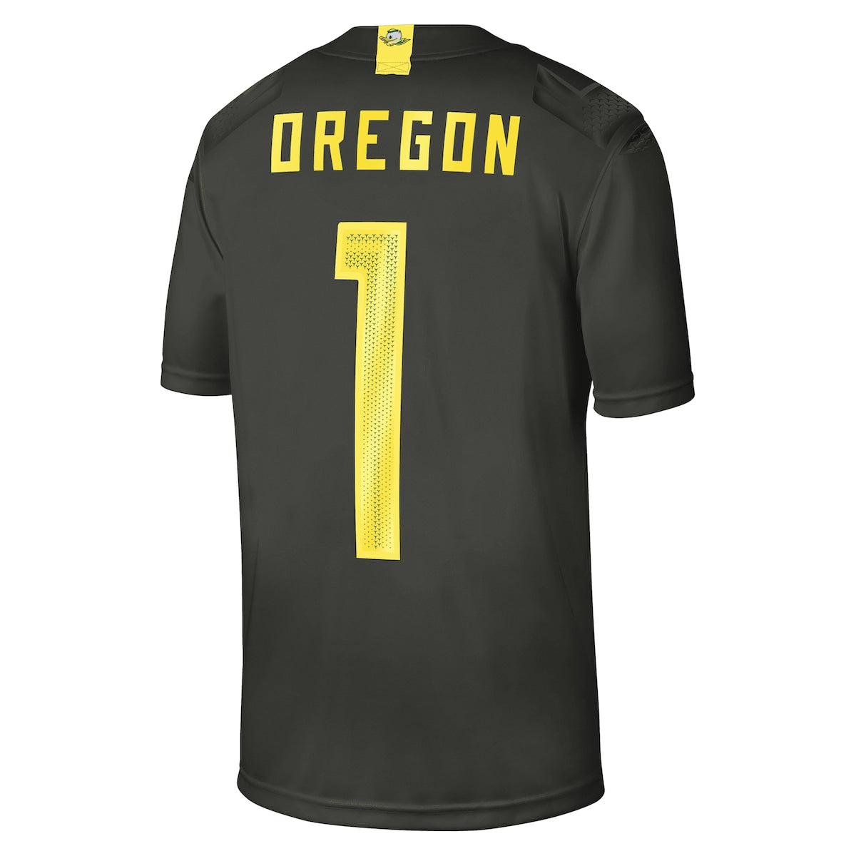 Men's  Nike Oregon #1 Sequoia Alternate Game Jersey - Grey