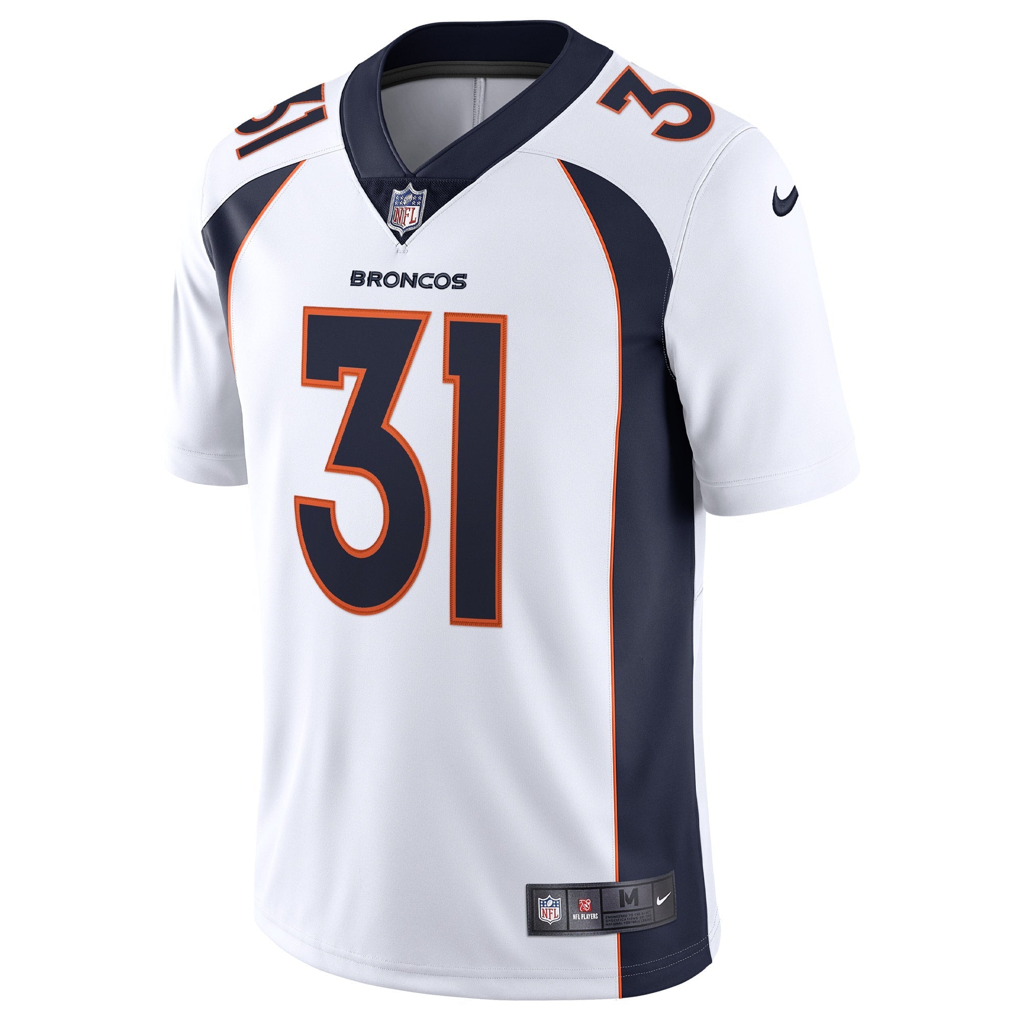 Men's Nike Justin Simmons White Denver Broncos Vapor Limited Jersey