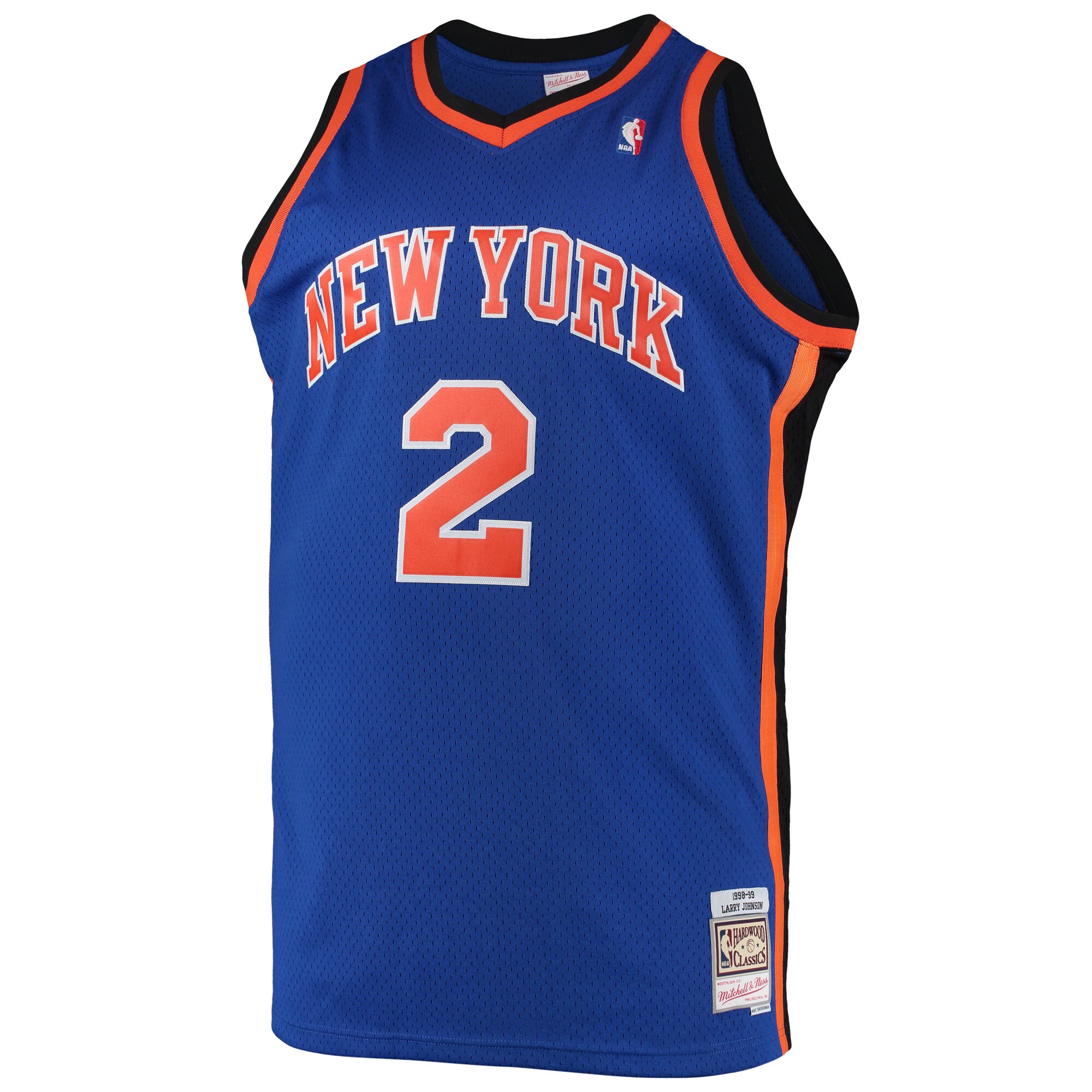 Larry Johnson New York Knicks Mitchell & Ness Big & Tall Hardwood Classics Swingman Jersey - Blue