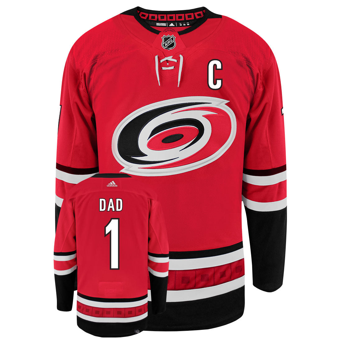 Carolina Hurricanes Dad Number One Adidas Primegreen Authentic NHL Hockey Jersey