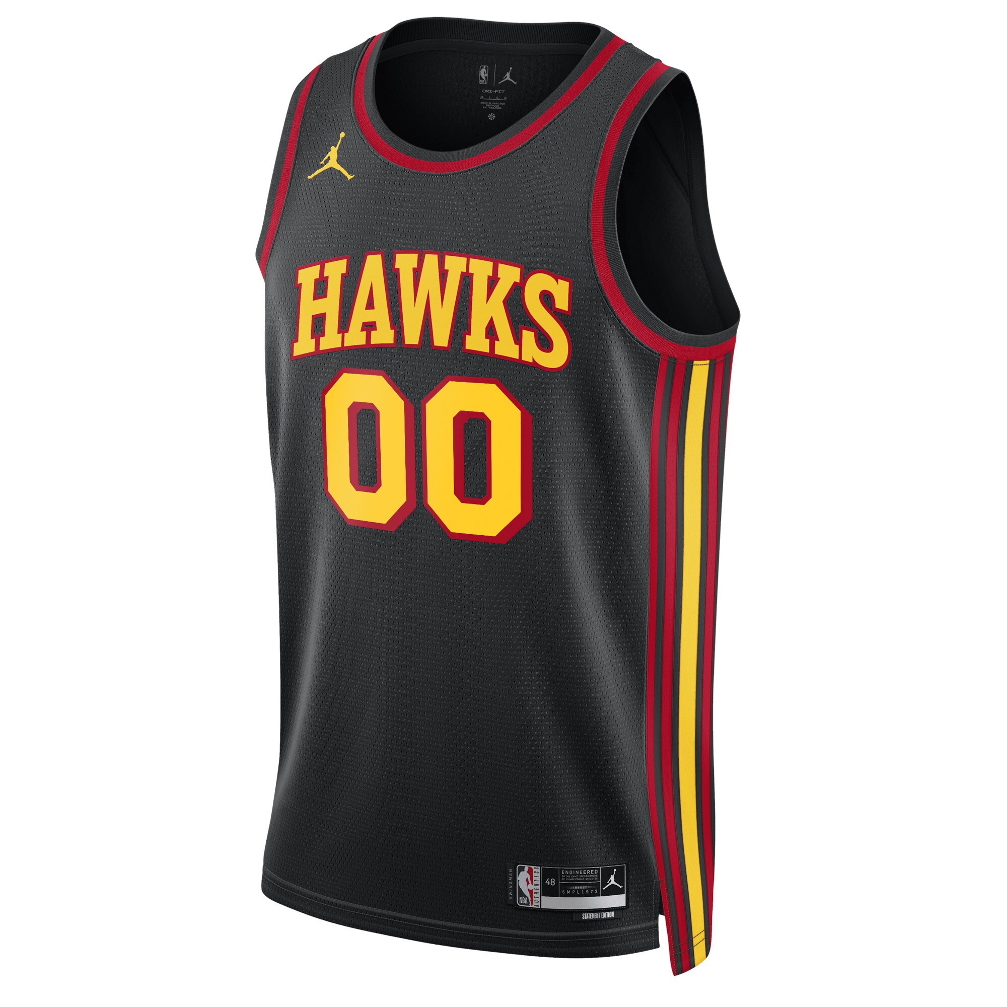 Atlanta Hawks Jordans Brand Unisex 2022/23 Swingman Custom Jersey - Statement Edition - Black
