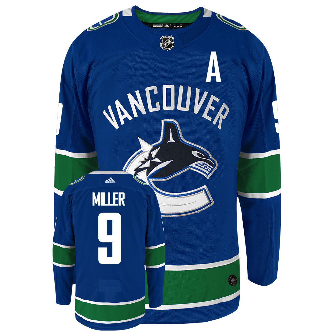 JT Miller Vancouver Canucks Adidas Primegreen Authentic NHL Hockey Jersey