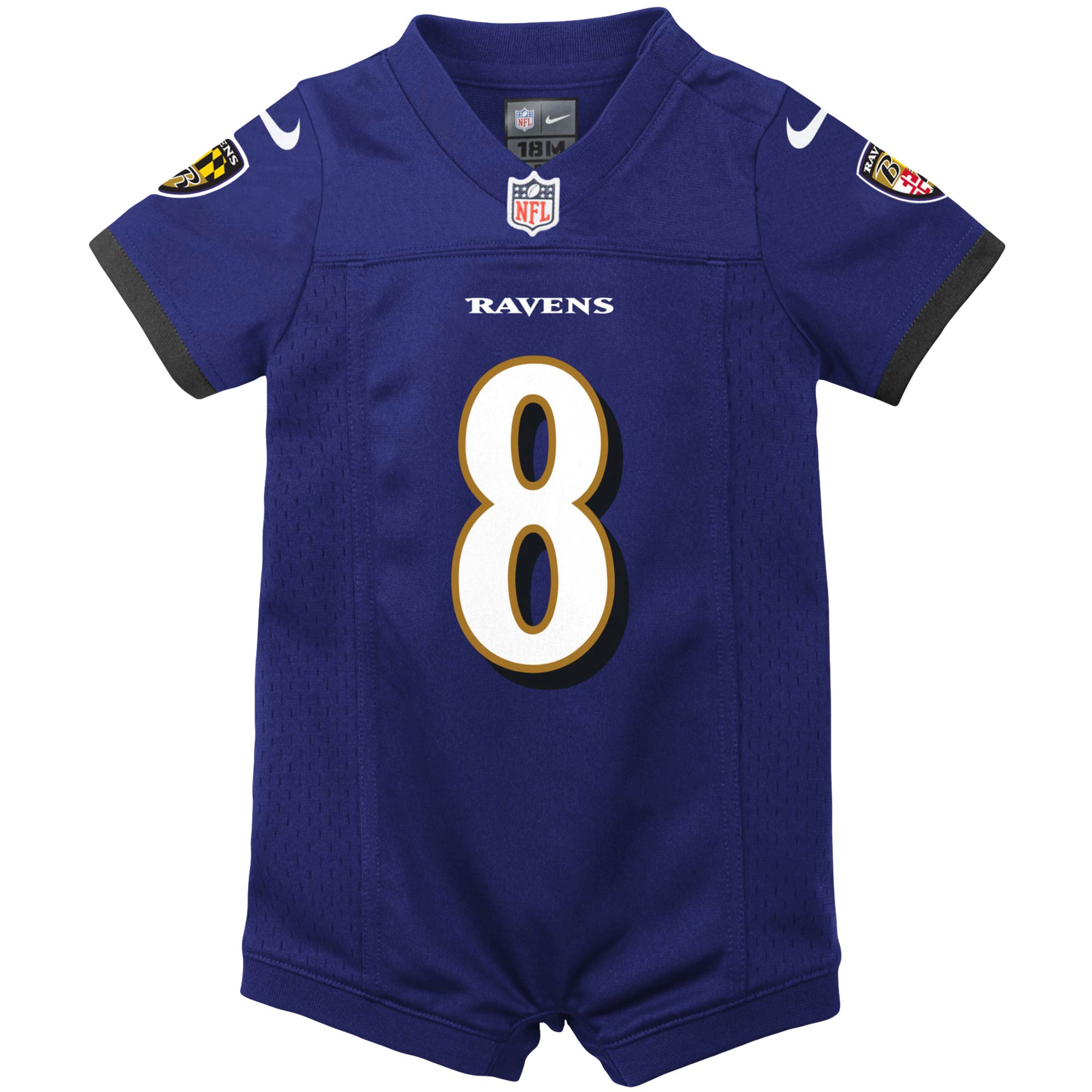 Lamar Jackson Baltimore Ravens Nike Newborn & Infant Romper Jersey - Purple