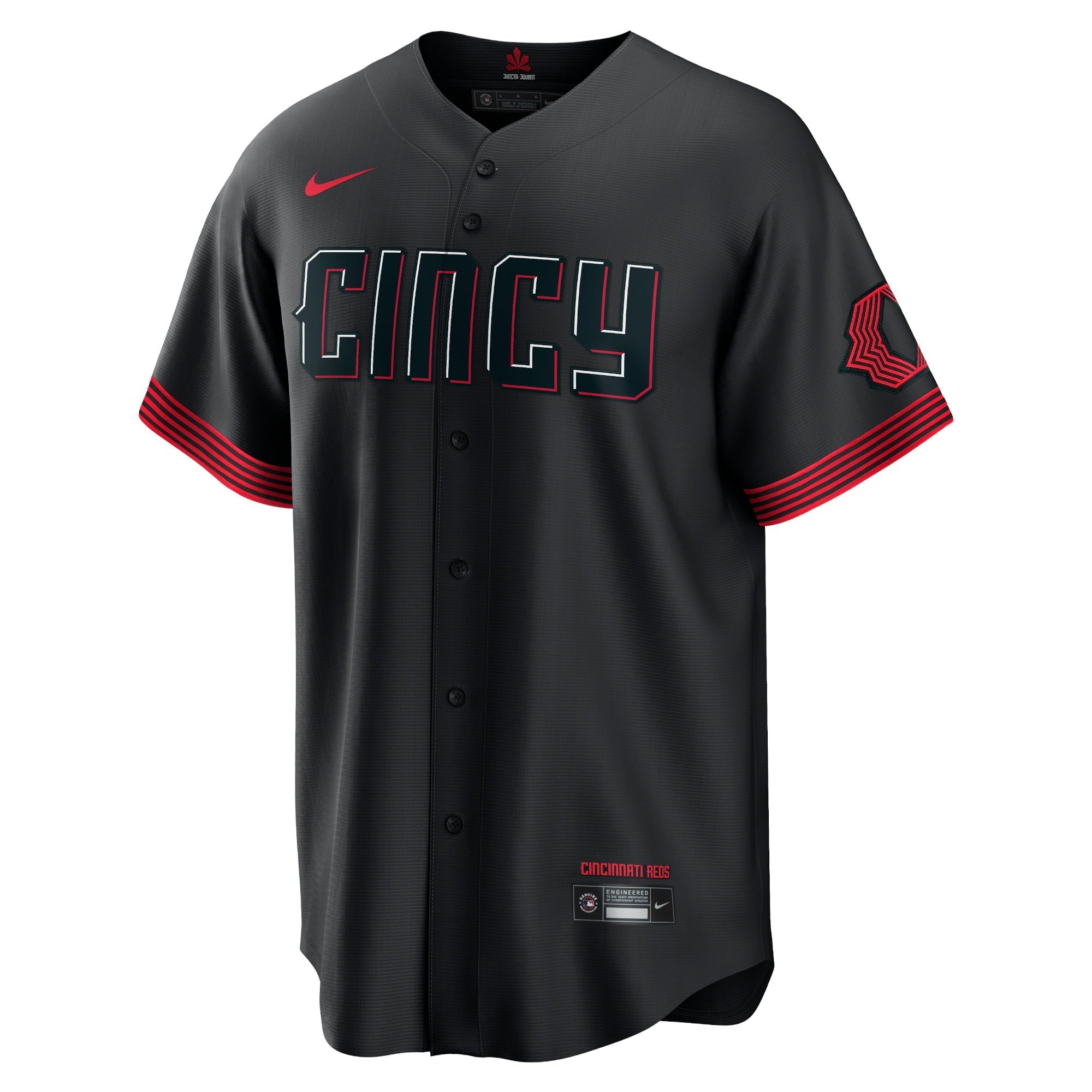 Men's Nike  Black Cincinnati Reds 2023 City Connect Replica Jersey
