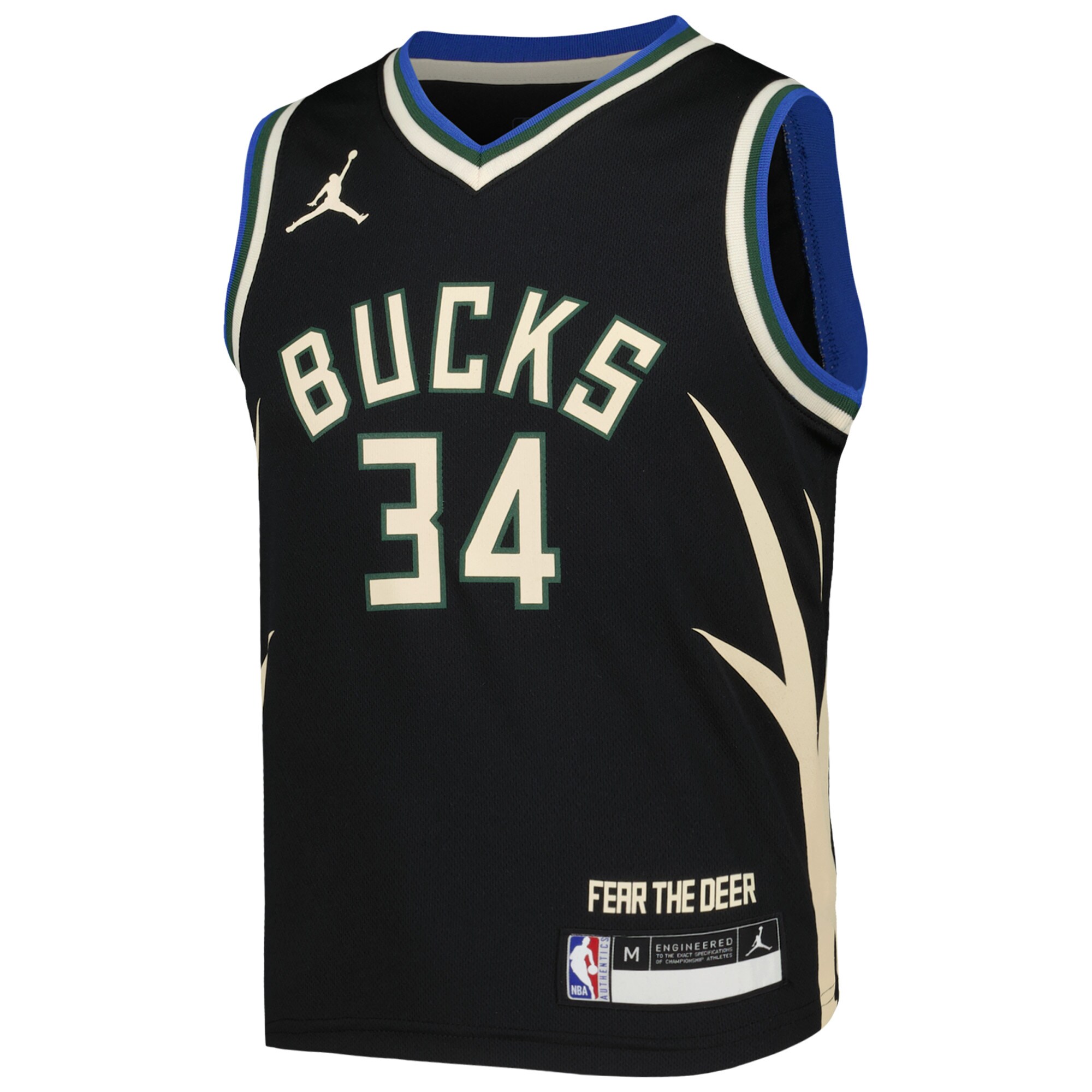 Giannis Antetokounmpo Milwaukee Bucks Jordans Brand Preschool 2022/23 Statement Edition Jersey - Black