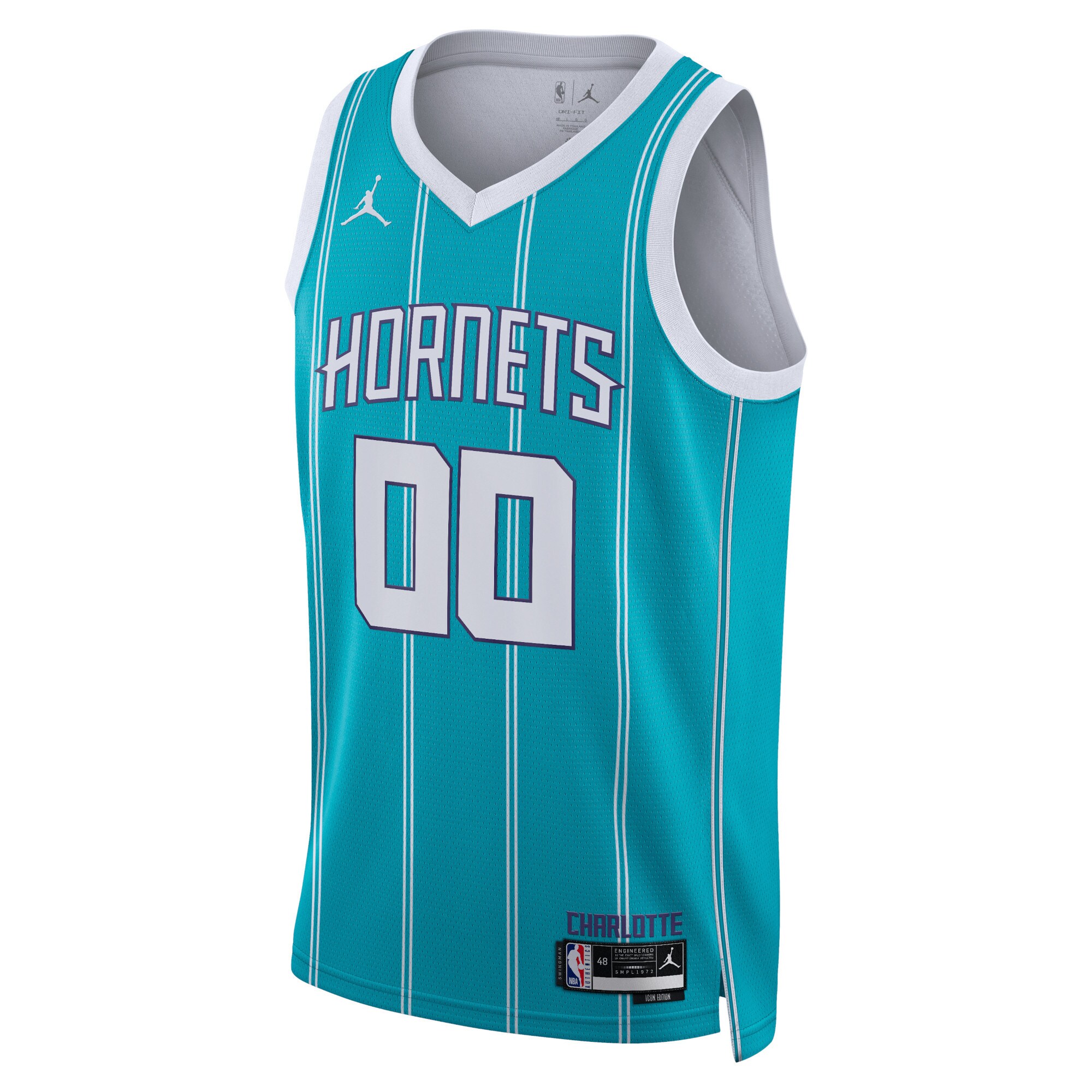 Charlotte Hornets Jordans Brand Unisex Swingman Custom Jersey Teal - Icon Edition