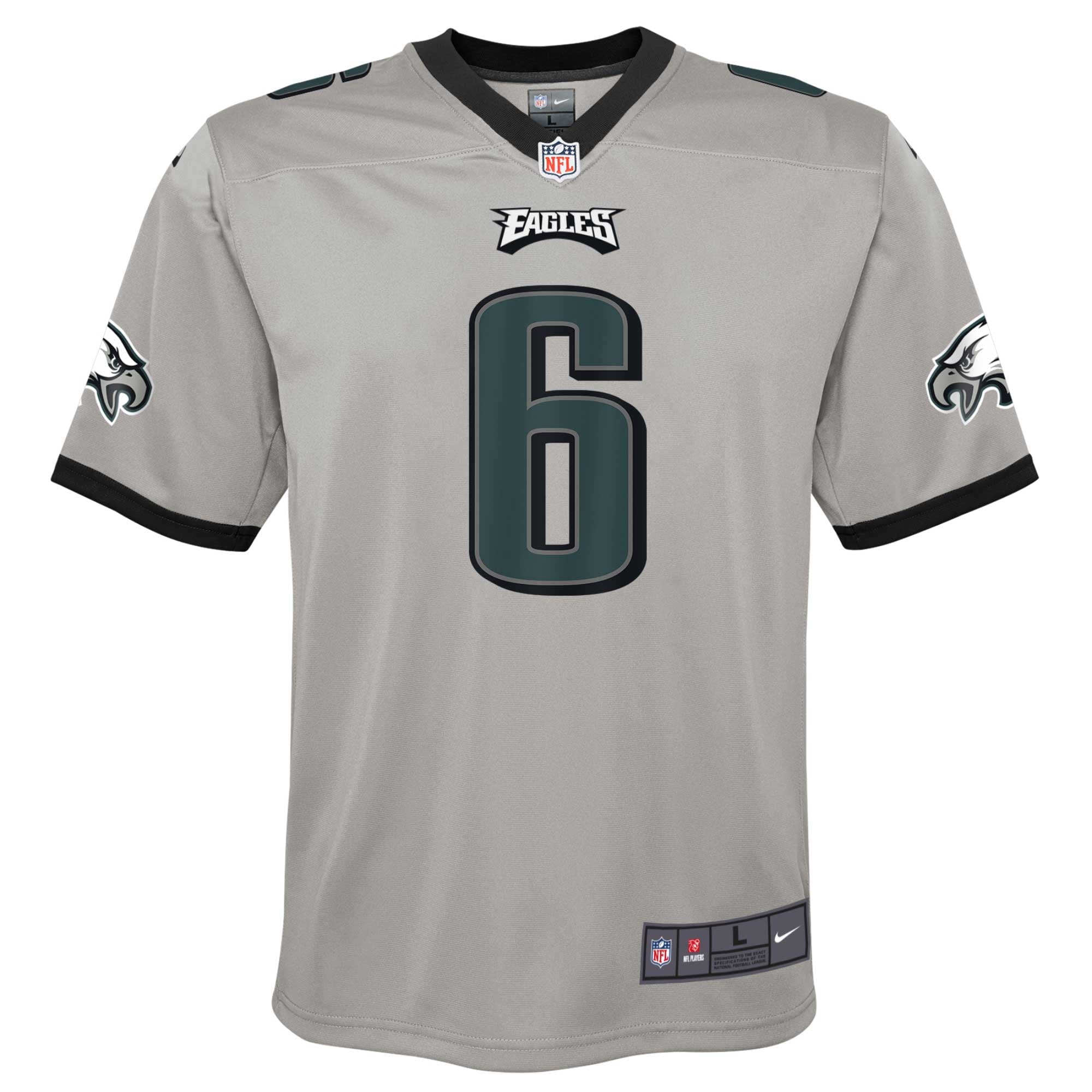 Youth Nike DeVonta Smith Silver Philadelphia Eagles Inverted Game Jersey