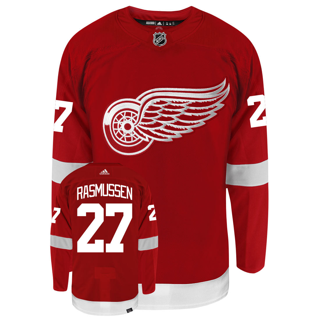 Michael Rasmussen Detroit Red Wings Adidas Primegreen Authentic NHL Hockey Jersey