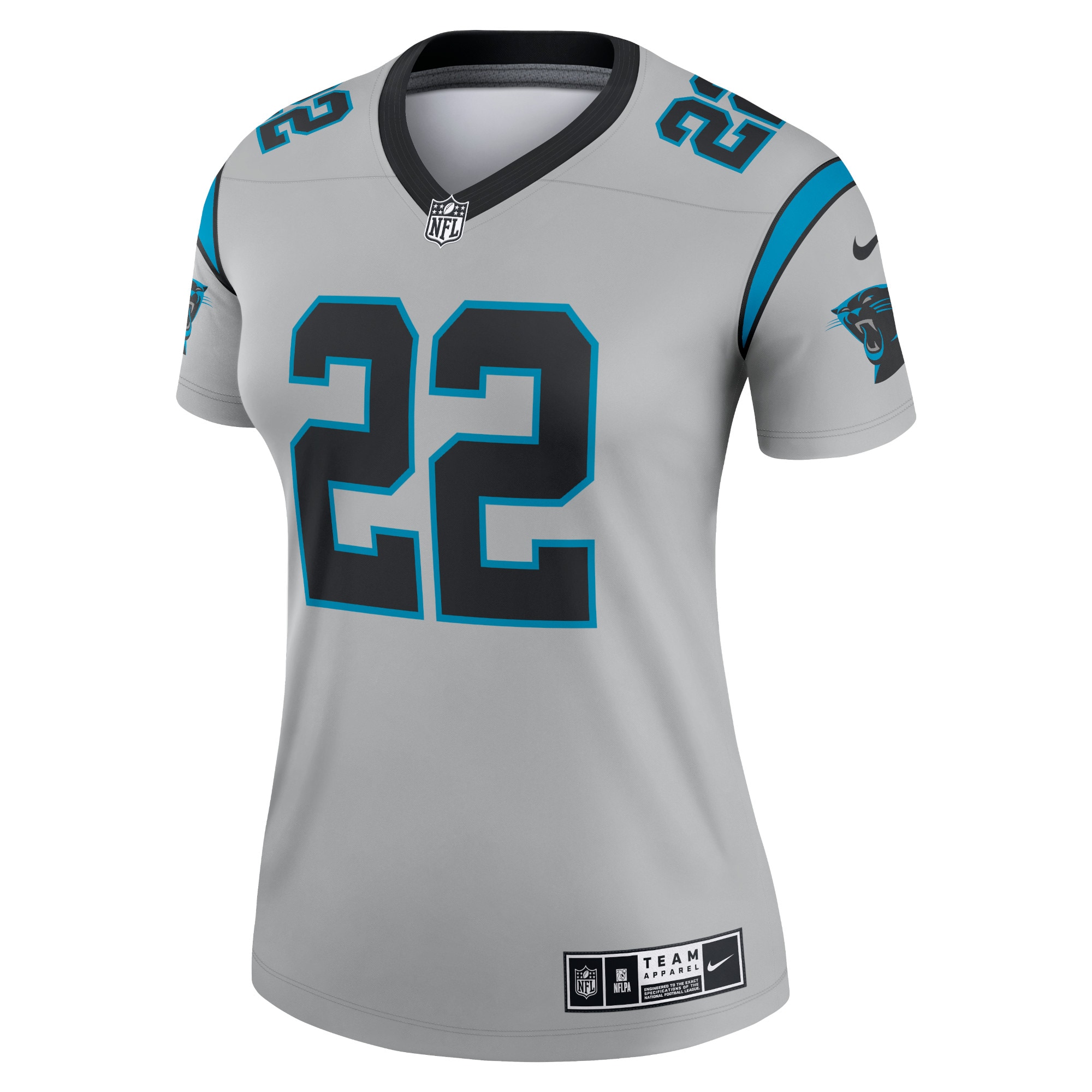 Christian McCaffrey Carolina Panthers Nike Women's Inverted Legend Jersey - Silver