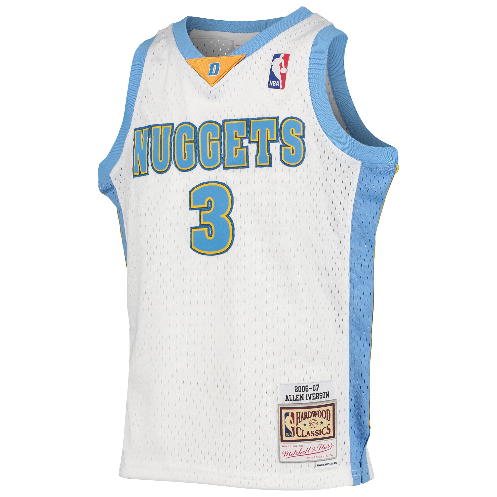 Allen Iverson Denver Nuggets Mitchell & Ness Youth 2006-07 Hardwood Classics Swingman Jersey - White