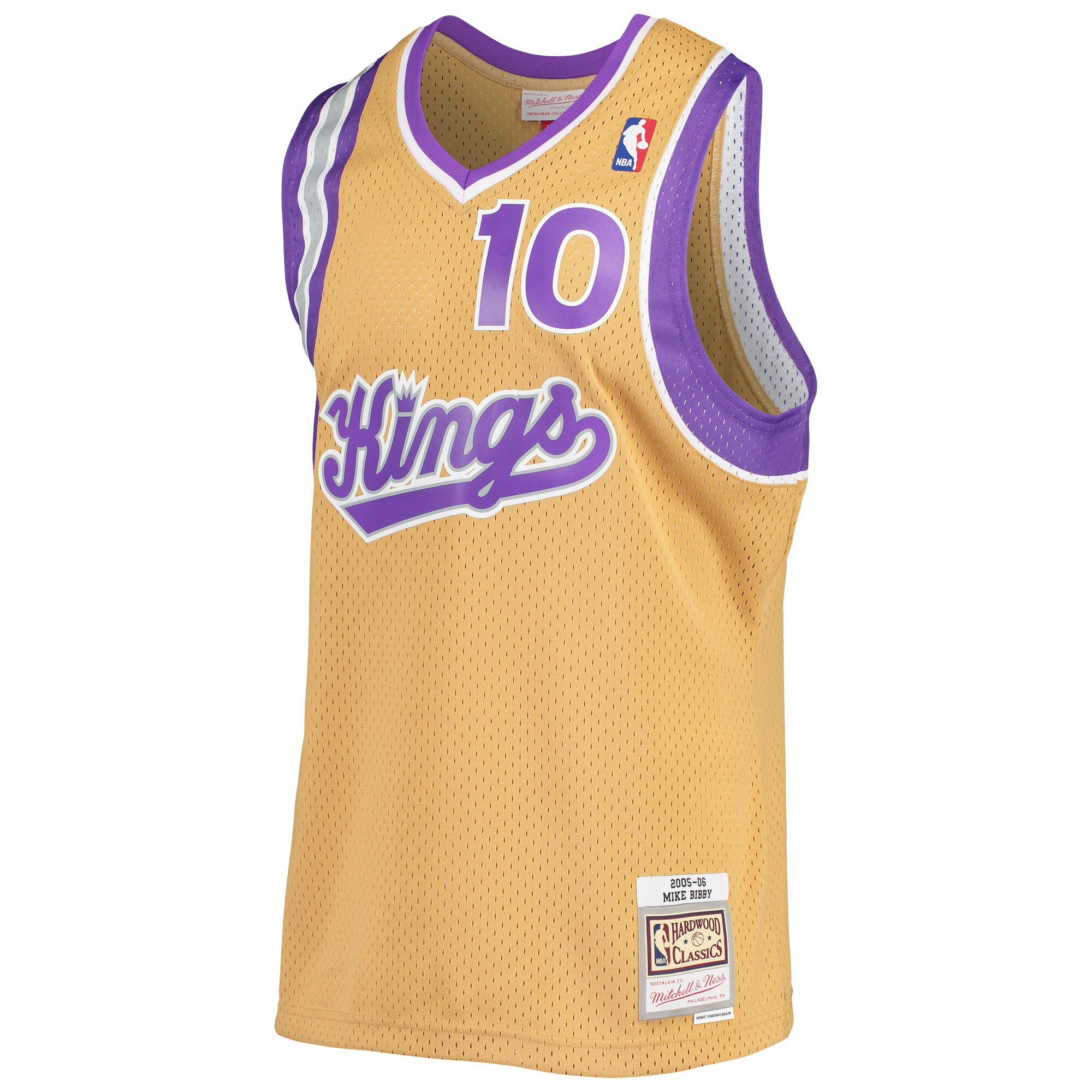 Mike Bibby Sacramento Kings Mitchell & Ness Hardwood Classics Swingman Jersey - Gold
