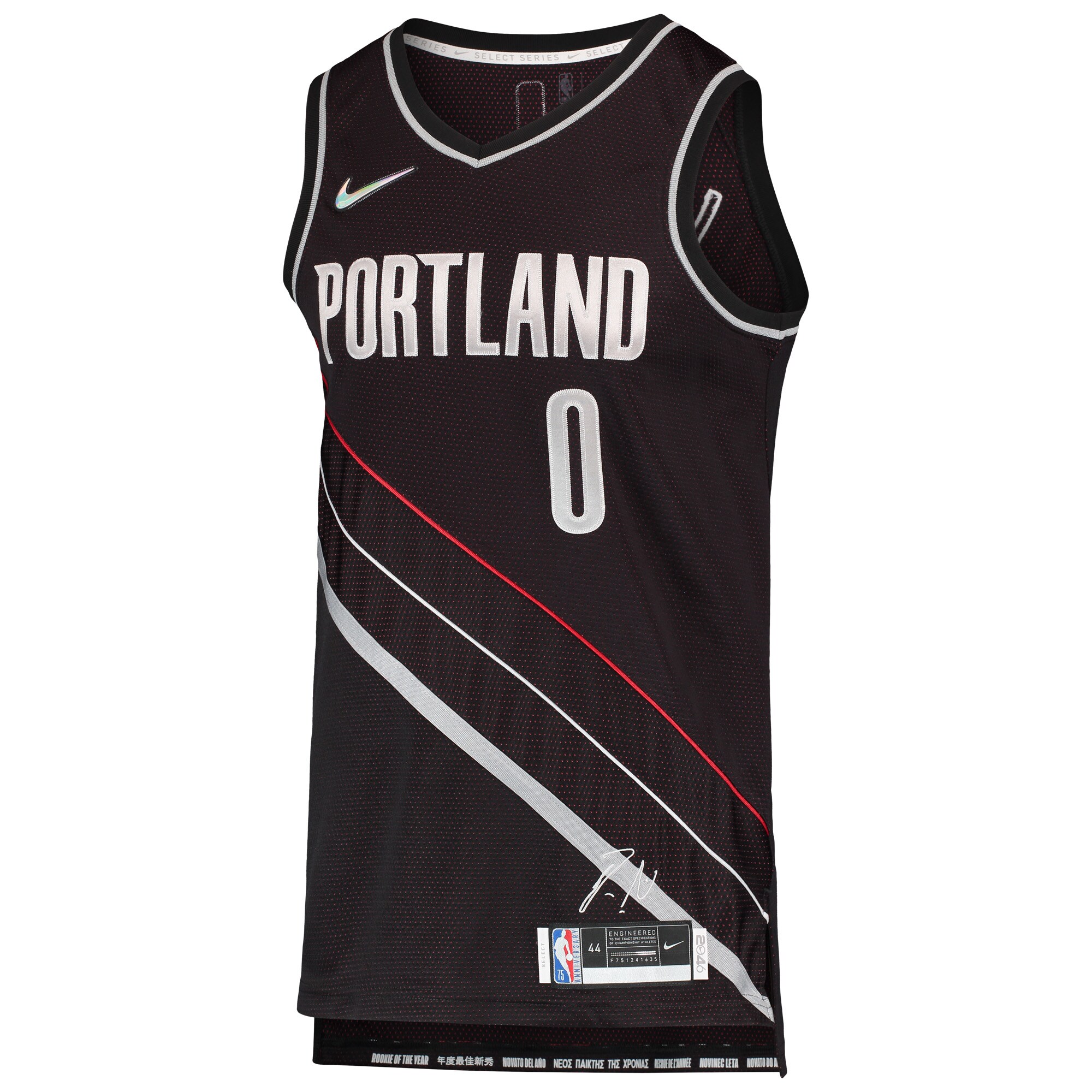 Damian Lillard Portland Trail Blazers Nike Select Series Rookie of the Year Swingman Team Jersey - Black