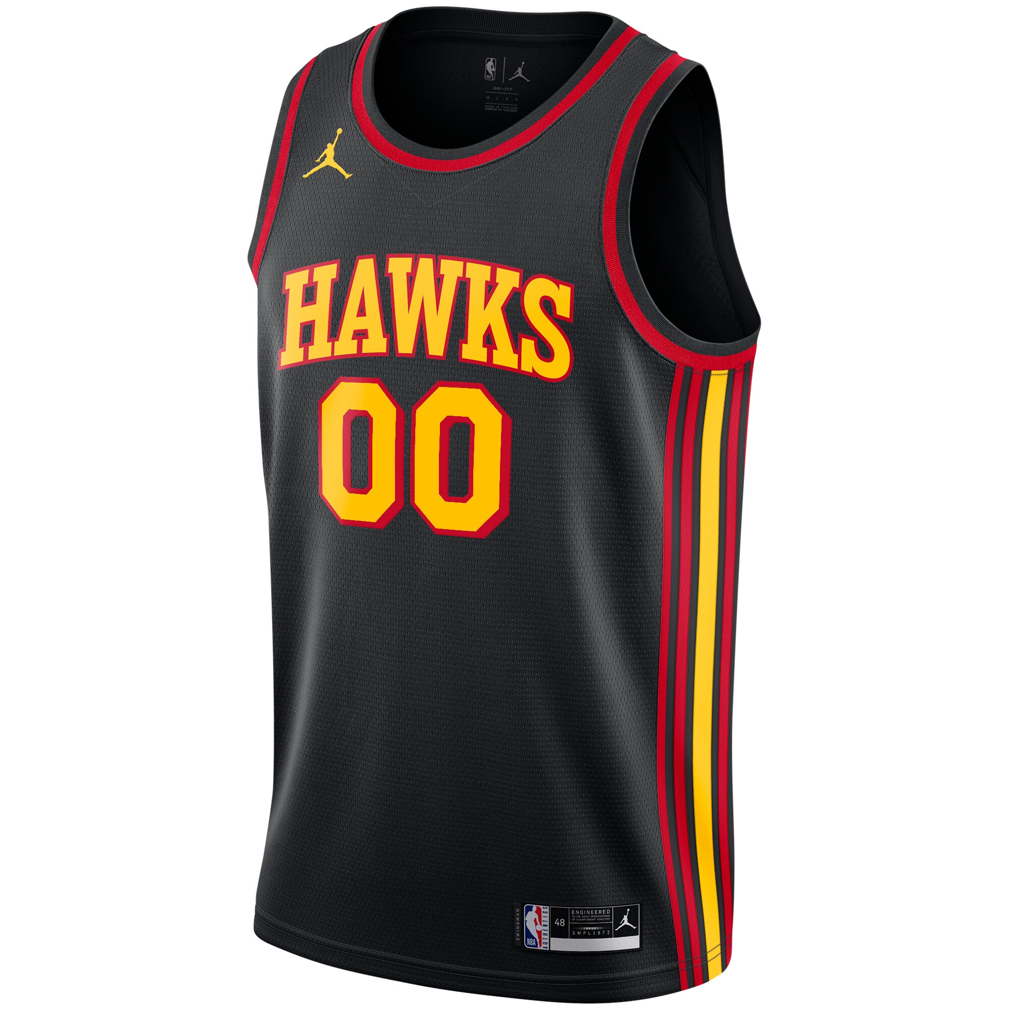 Atlanta Hawks Jordans Brand Swingman Custom Jersey - Statement Edition - Black