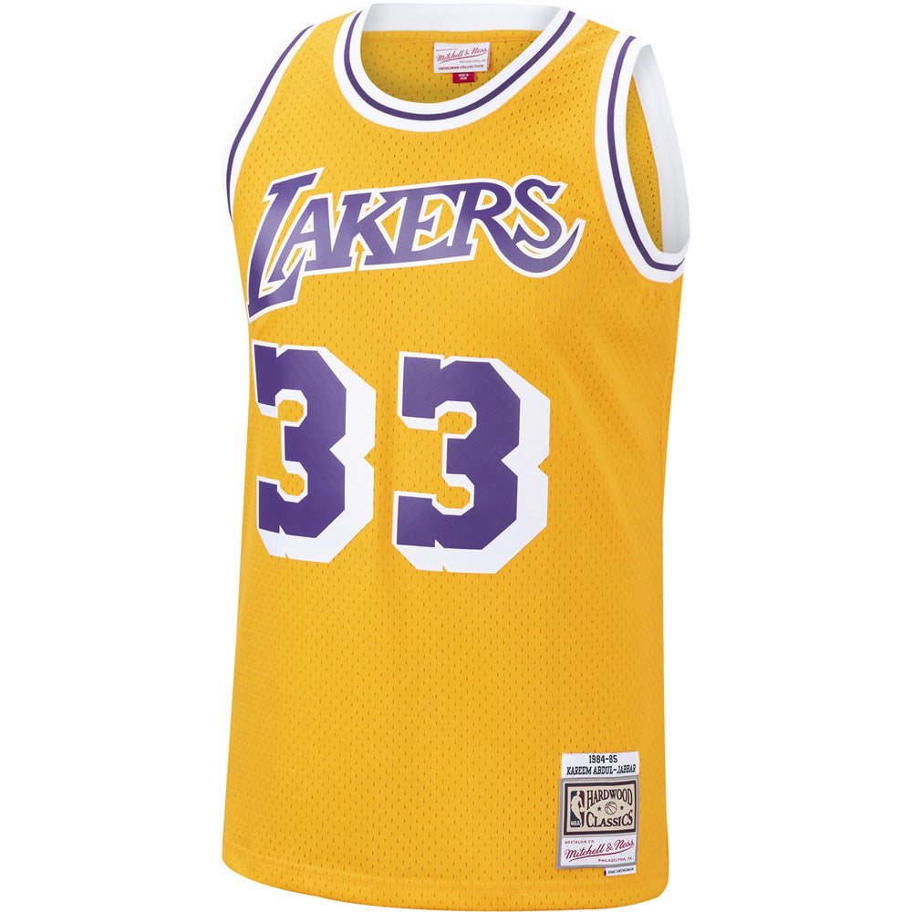 Men's Los Angeles Lakers Kareem Abdul-Jabbar 1984-85 Hardwood Classic Jersey - Gold