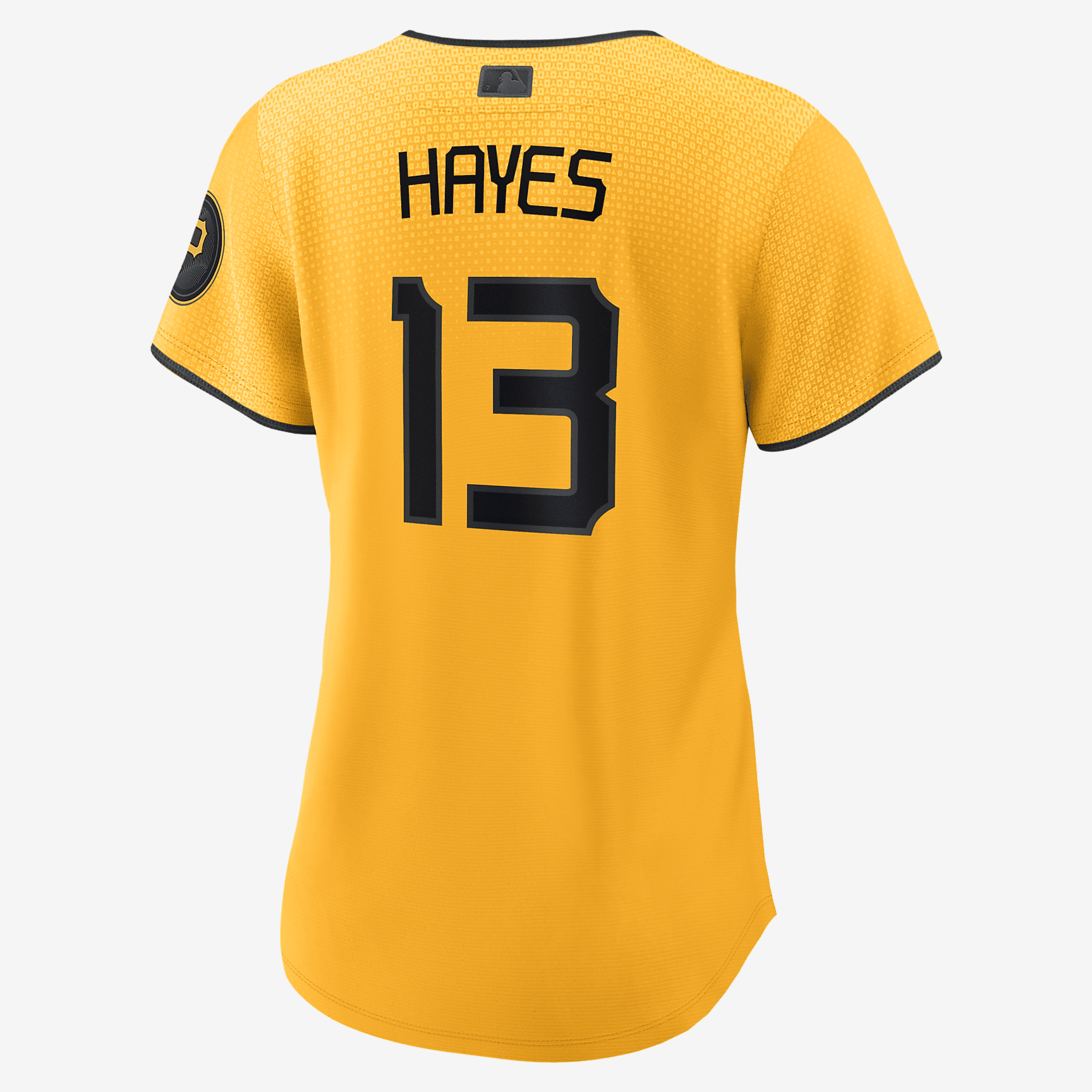 MLB Pittsburgh Pirates City Connect (Ke'Bryan Hayes) Women's Replica Baseball Jersey - Sundown/Black