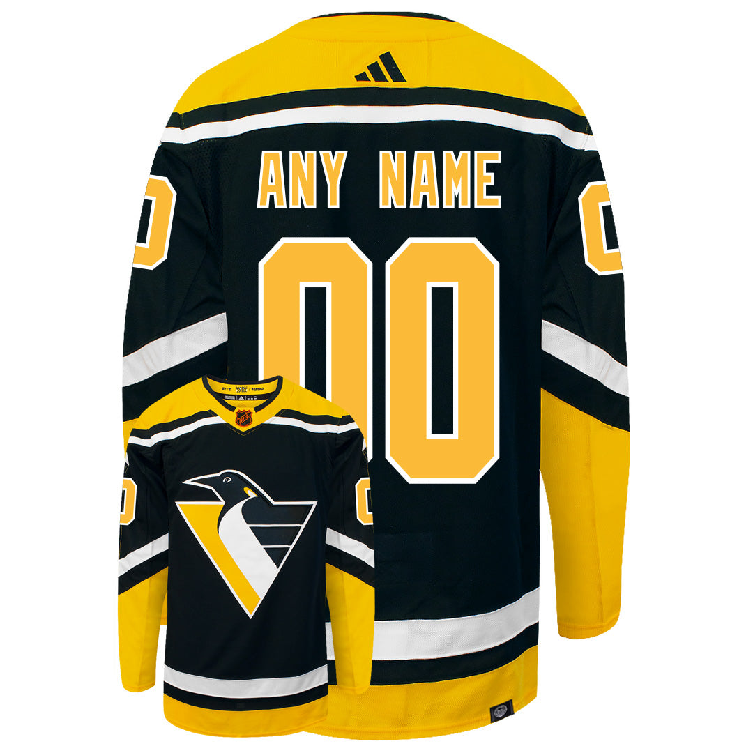 Customizable Pittsburgh Penguins Adidas 2022 Primegreen Reverse Retro Authentic NHL Hockey Jersey
