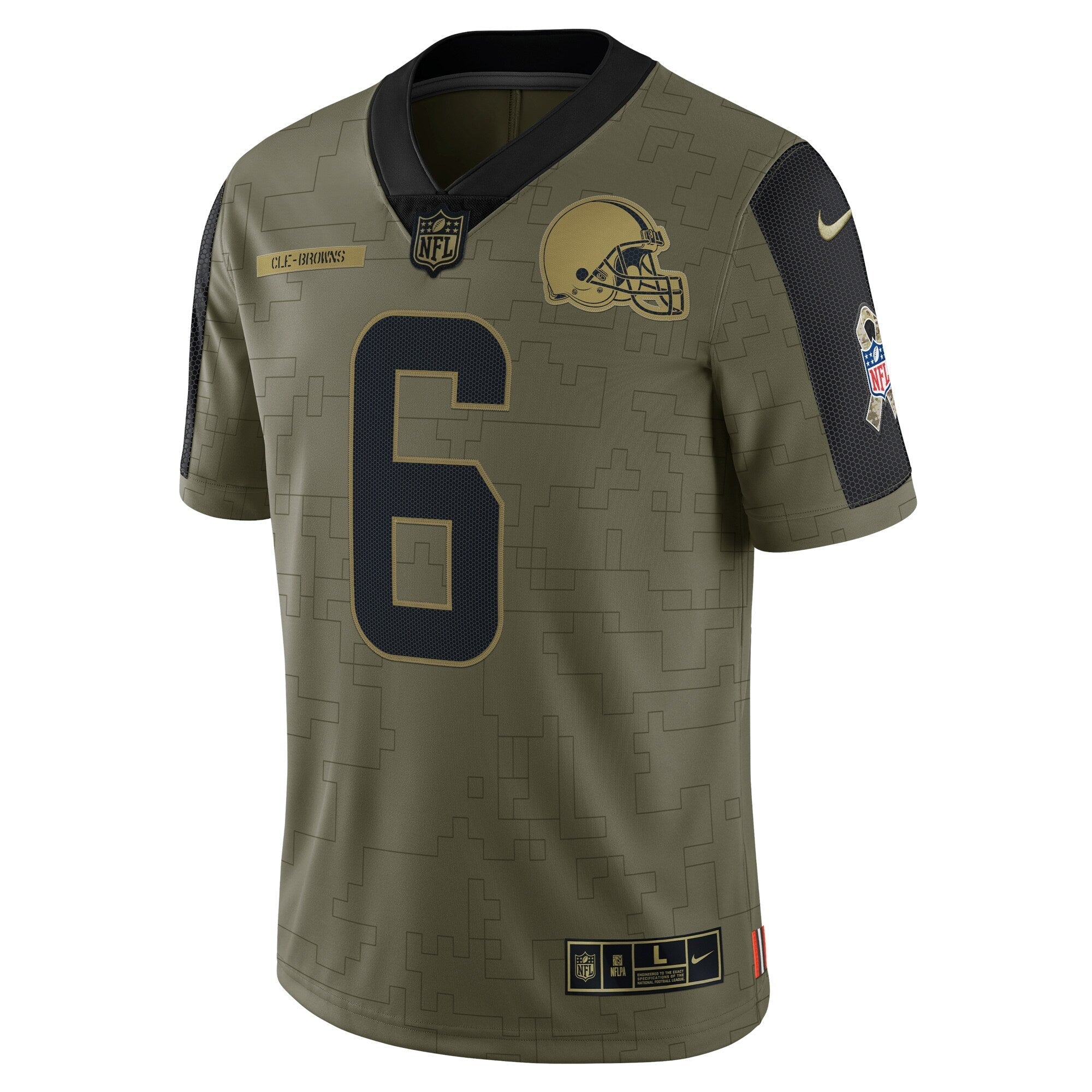 Men's Nike Baker Mayfield Olive Cleveland Browns 2021 Salute To Service Limited Player Jersey
