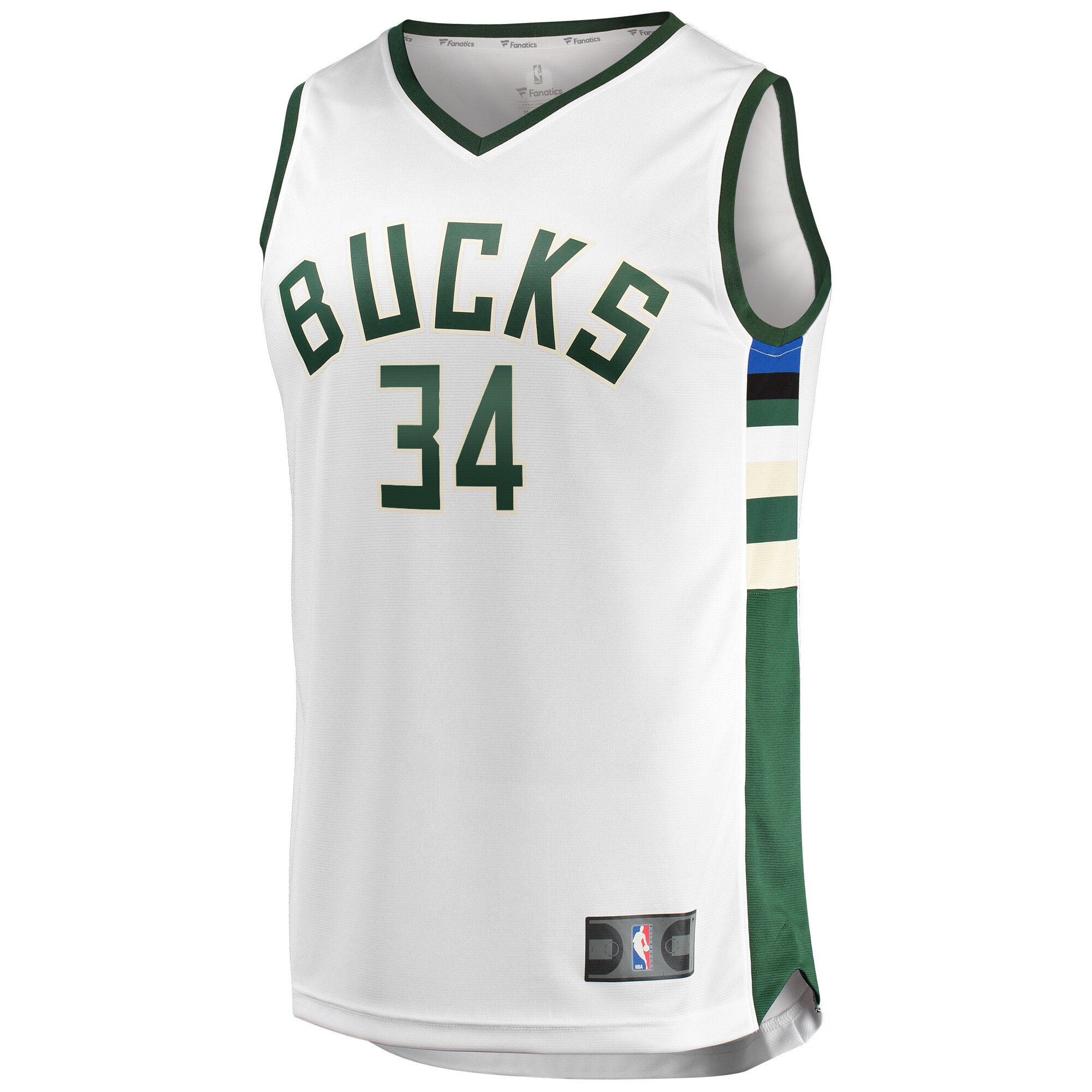 Giannis Antetokounmpo Milwaukee Bucks Fanatics Branded Youth Fast Break Replica Jersey White - Association Edition