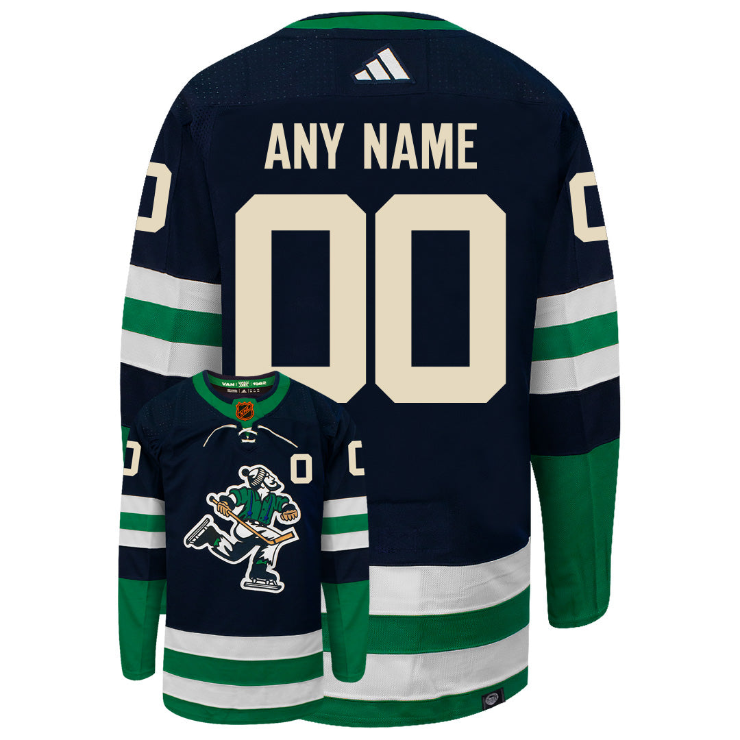 Customizable Vancouver Canucks Adidas 2022 Primegreen Reverse Retro Authentic NHL Hockey Jersey