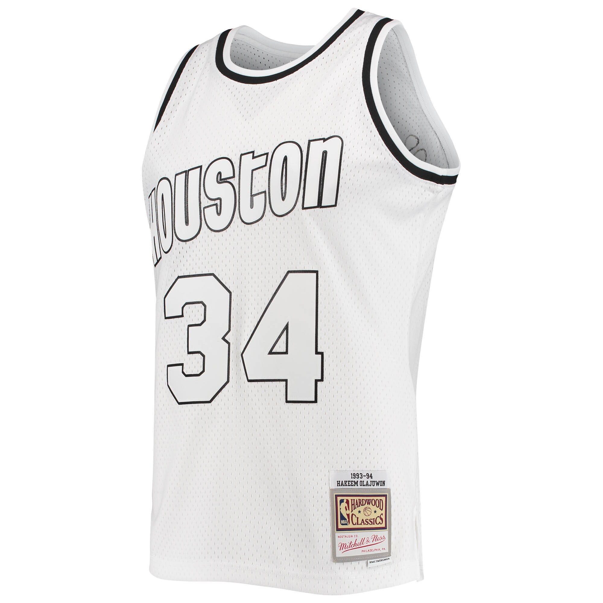 Hakeem Olajuwon Houston Rockets Mitchell & Ness White Out Swingman Jersey