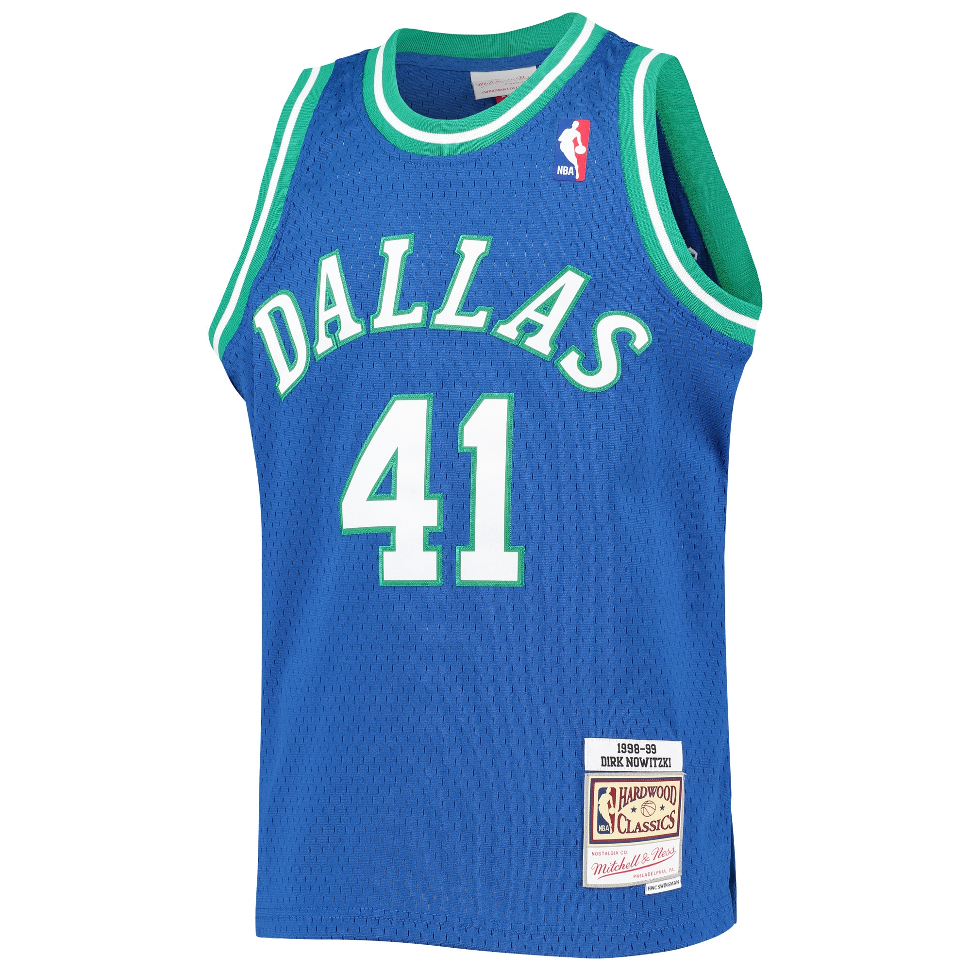 Dirk Nowitzki Dallas Mavericks Mitchell & Ness Youth 1998-99 Hardwood Classics Swingman Jersey - Blue
