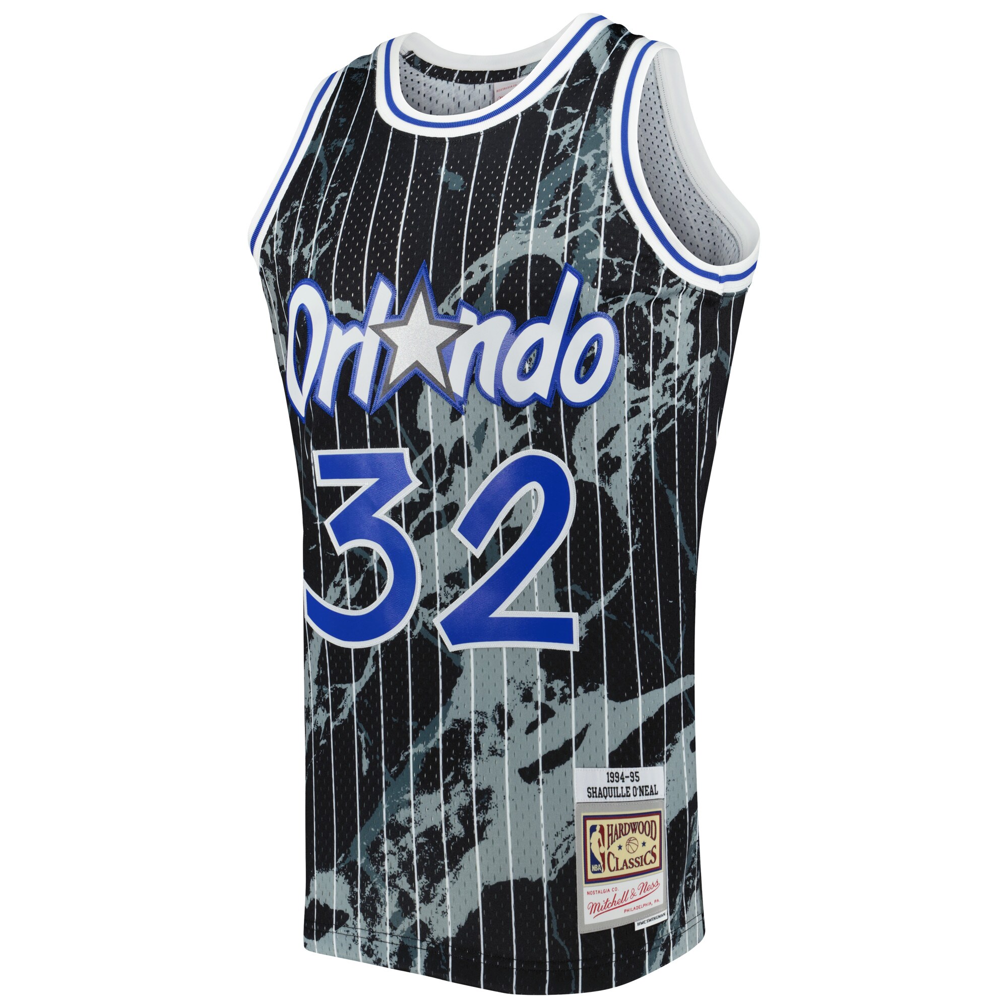 Shaquille O'Neal Orlando Magic Mitchell & Ness 1994/95 Hardwood Classics Marble Swingman Jersey - Black