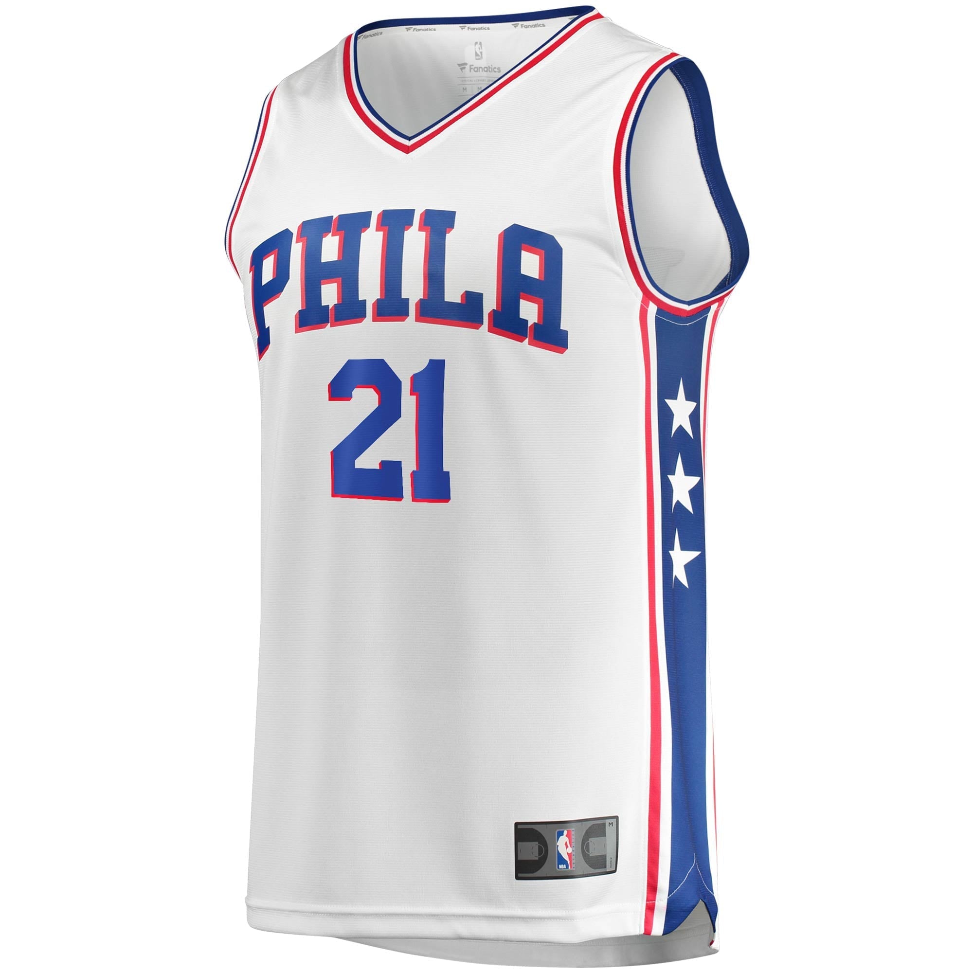 Youth Fanatics Branded Joel Embiid White Philadelphia 76ers 2019/20 Fast Break Replica Player Jersey - Association