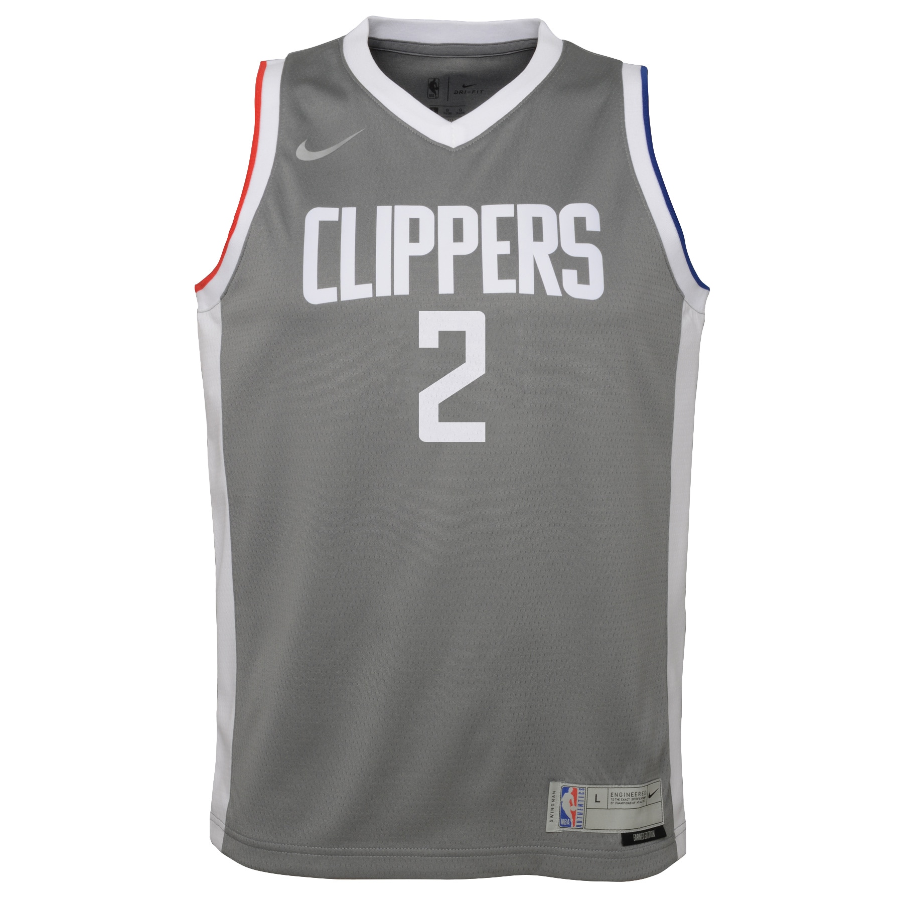 Kawhi Leonard LA Clippers Nike Youth 2020/21 Swingman Player Jersey Gray - Earned Edition