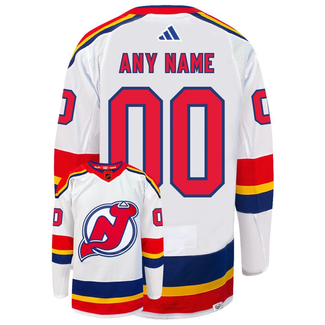Customizable New Jersey Devils Adidas 2022 Primegreen Reverse Retro Authentic NHL Hockey Jersey