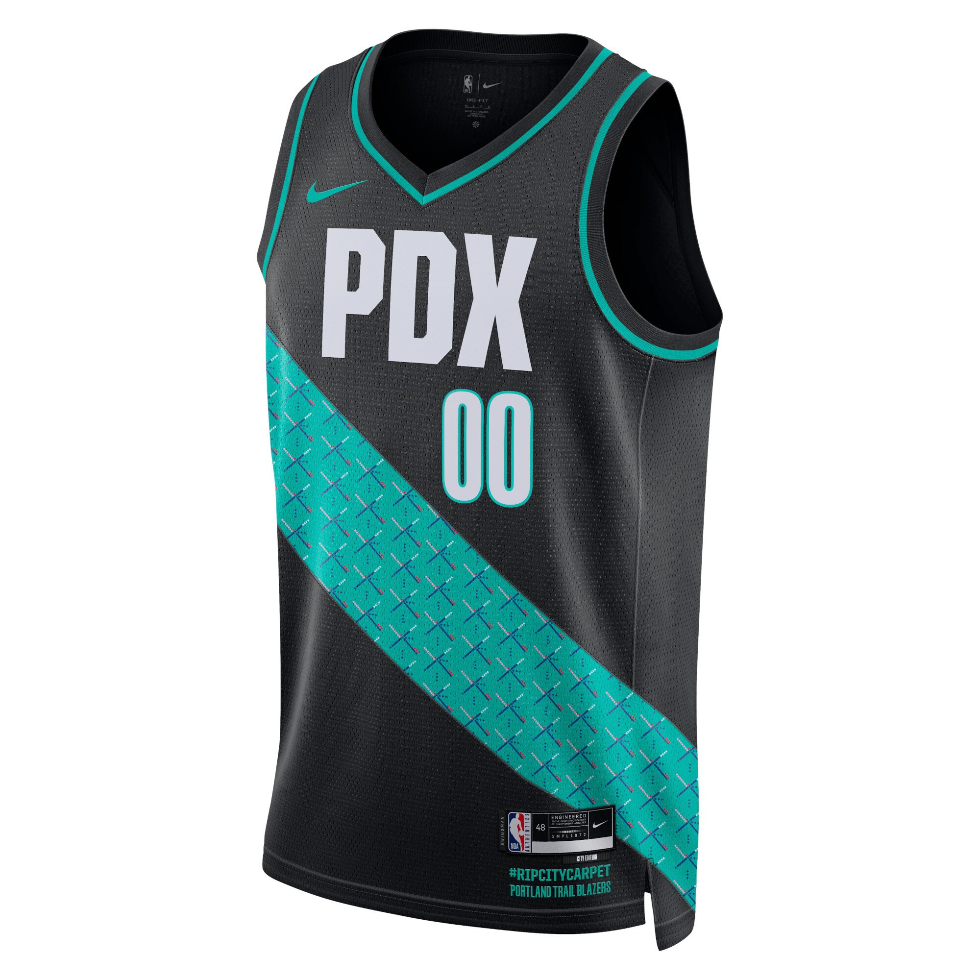 Portland Trail Blazers Nike Unisex 2022/23 Swingman Custom Jersey - City Edition - Black