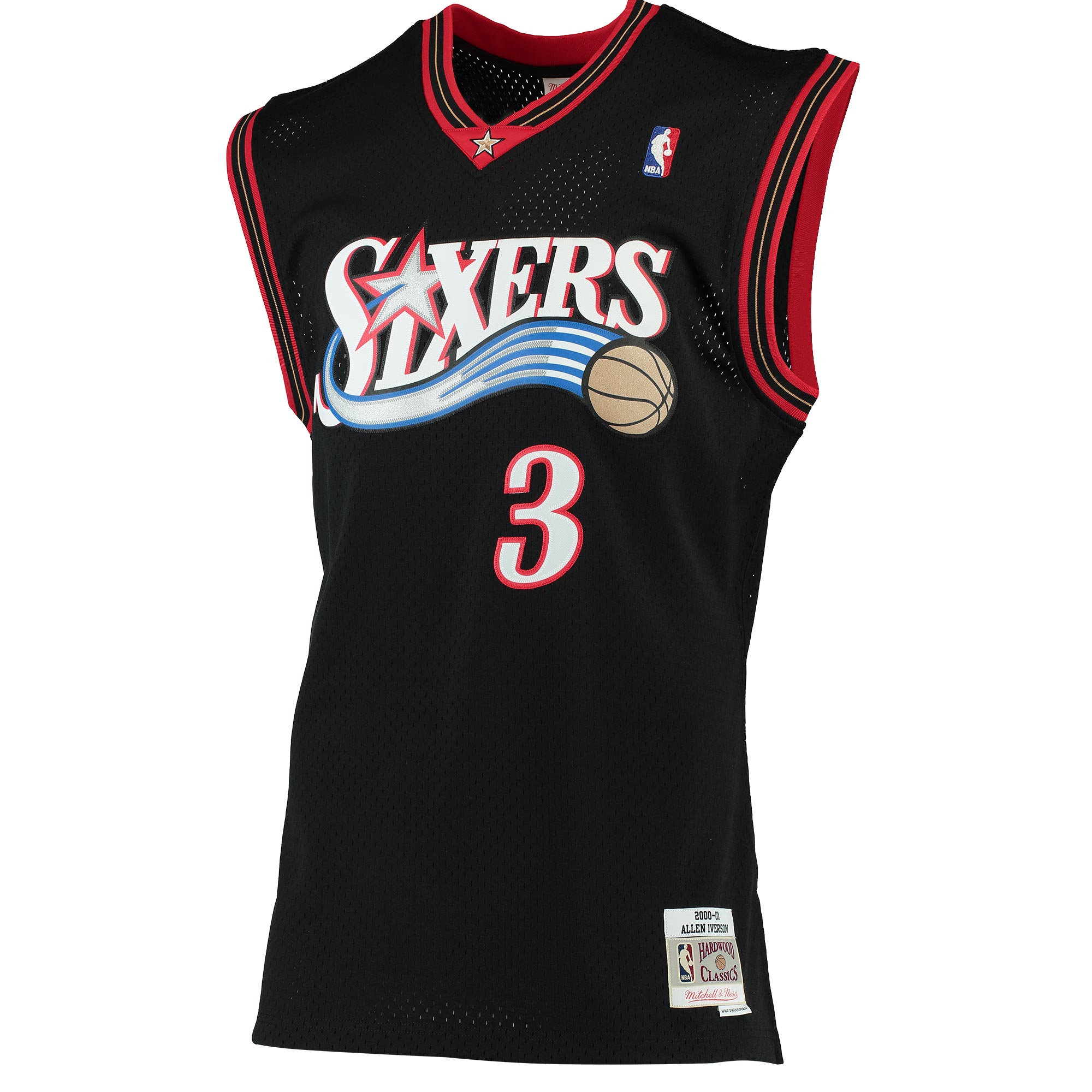 Allen Iverson Philadelphia 76ers Mitchell & Ness Hardwood Classics Swingman Jersey - Black