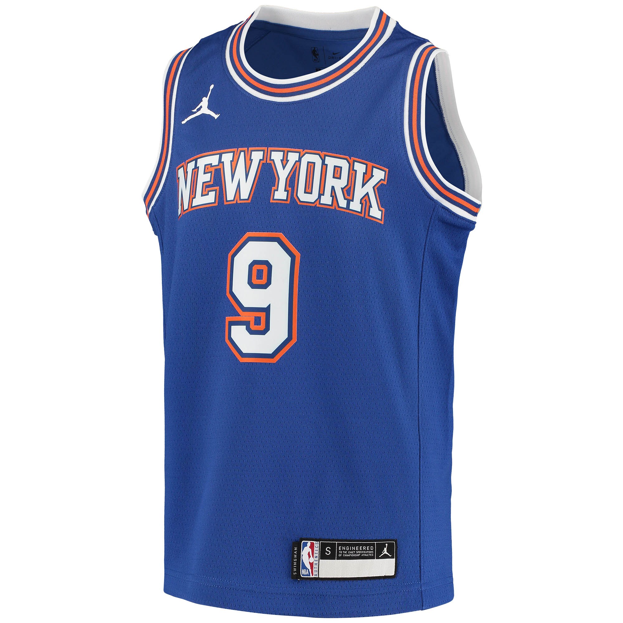 RJ Barrett New York Knicks Jordans Brand Youth 2020/21 Swingman Player Jersey - Statement Edition - Blue