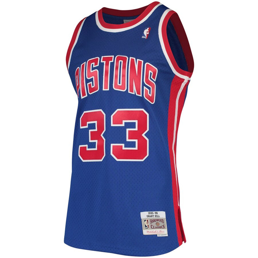 Men's Detroit Pistons Grant Hill Mitchell & Ness Blue 1995-96 Hardwood Classics Swingman Jersey