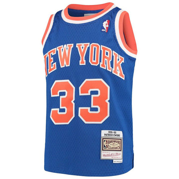 Men's New York Knicks Patrick Ewing 1991-92 Hardwood Classics Jersey - Blue