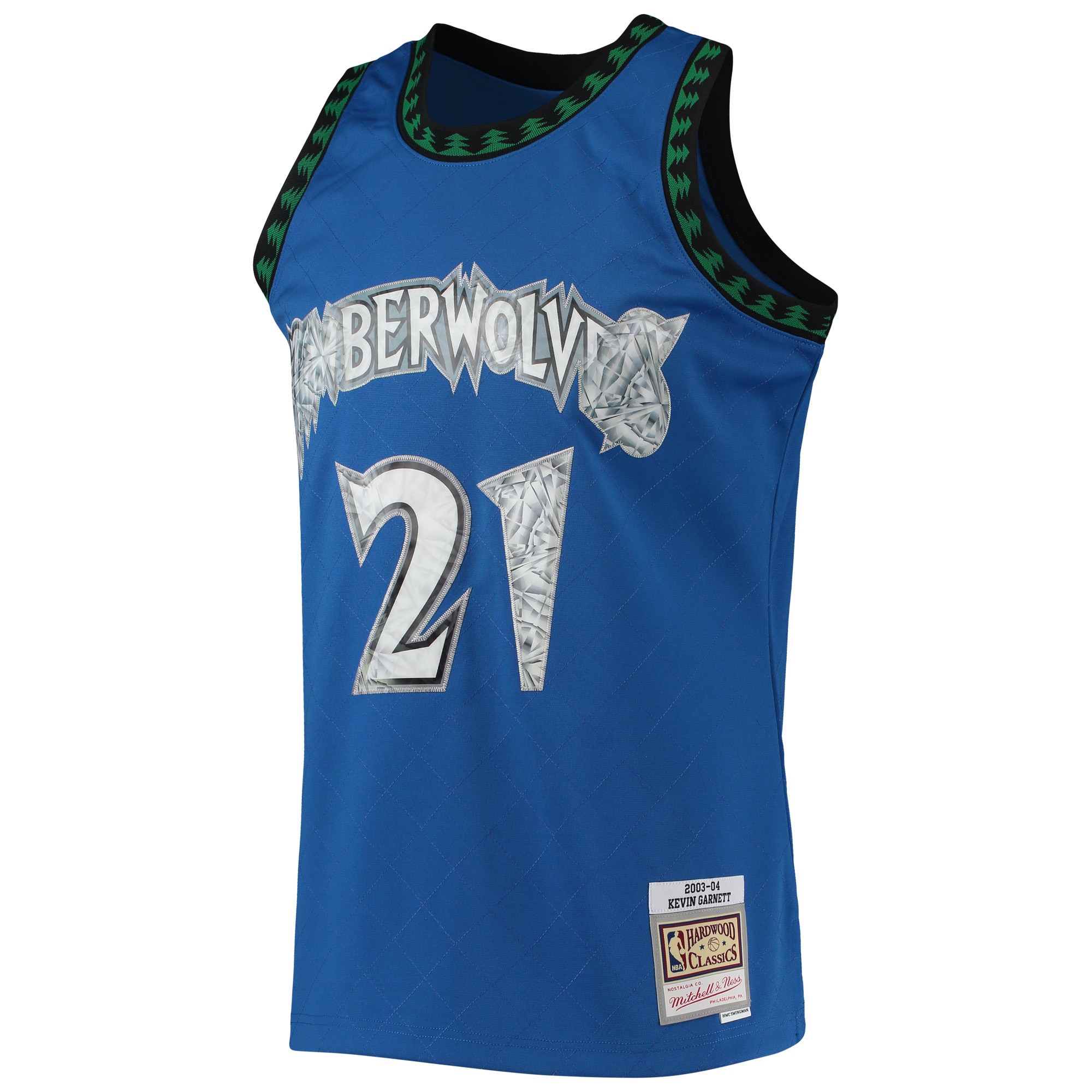 Kevin Garnett Minnesota Timberwolves Mitchell & Ness 1996-97 Hardwood Classics NBA 75th Anniversary Diamond Swingman Jersey - Blue