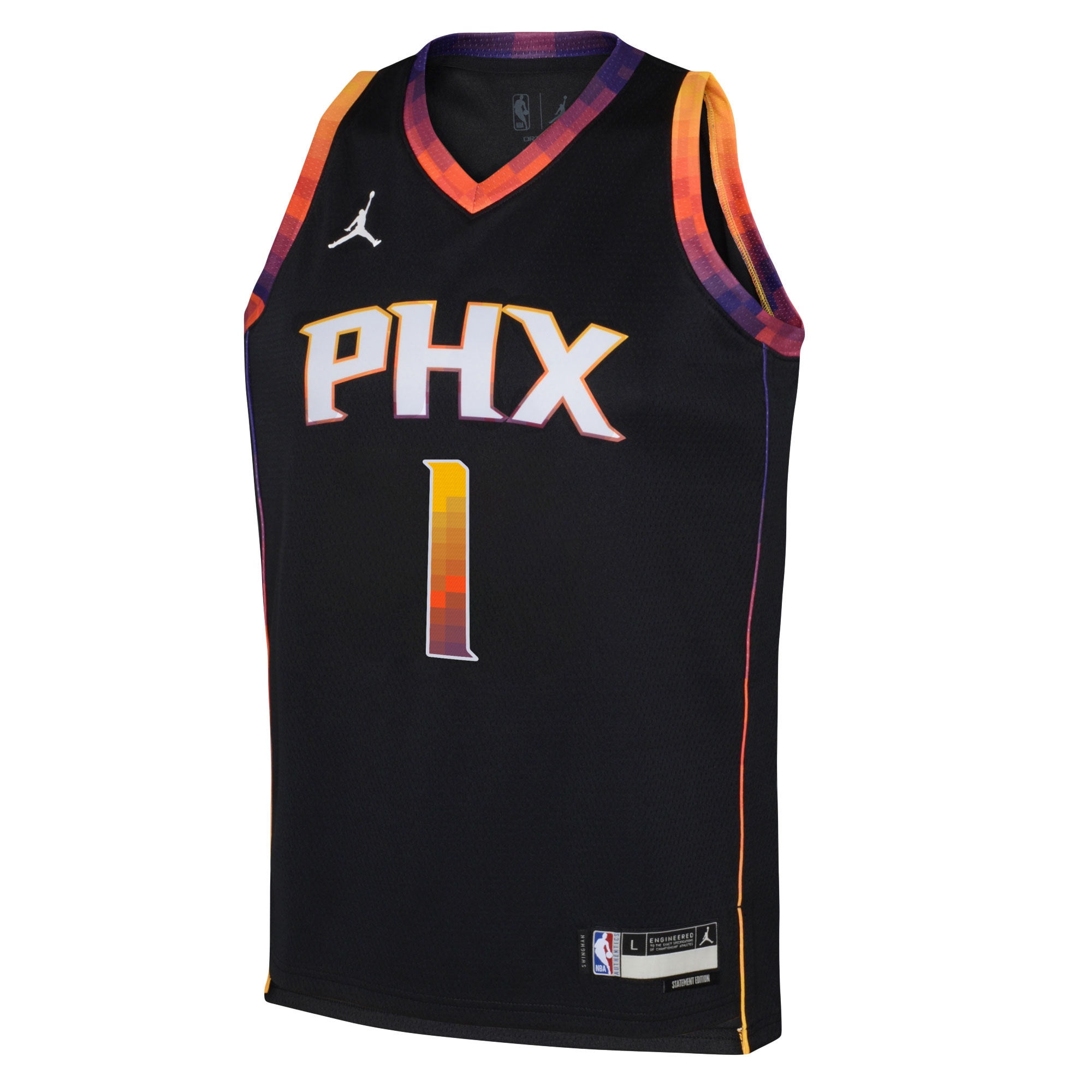 Devin Booker Phoenix Suns Jordans Brand Youth Swingman Jersey - Statement Edition - Black