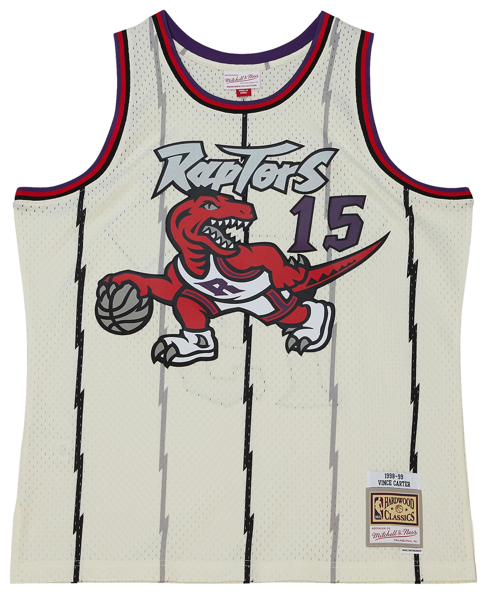 Men's Carter Vince Mitchell & Ness Raptors Cream Jersey - Off-White