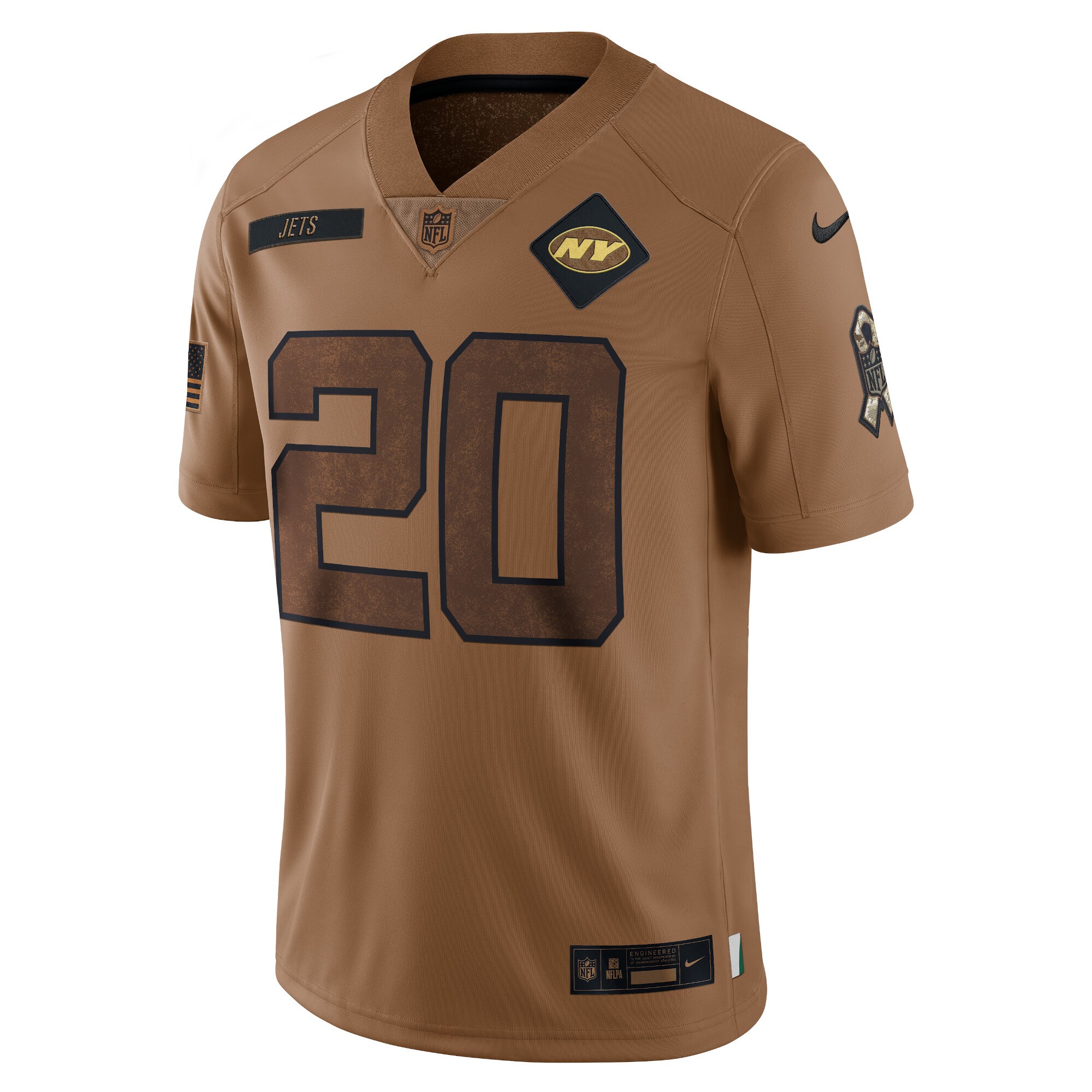 Breece Hall New York Jets Nike 2023 Salute To Service Limited Jersey - Brown